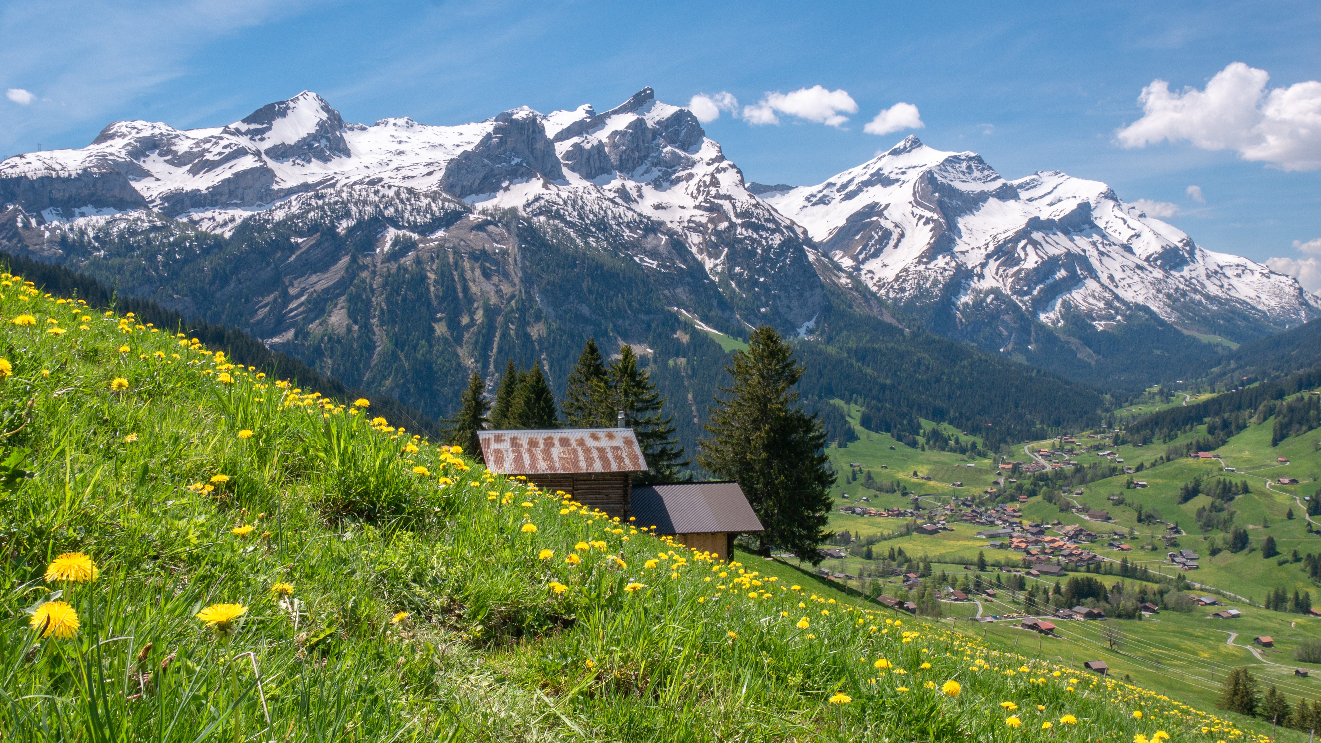 Обои природа Швейцария горы на рабочий стол