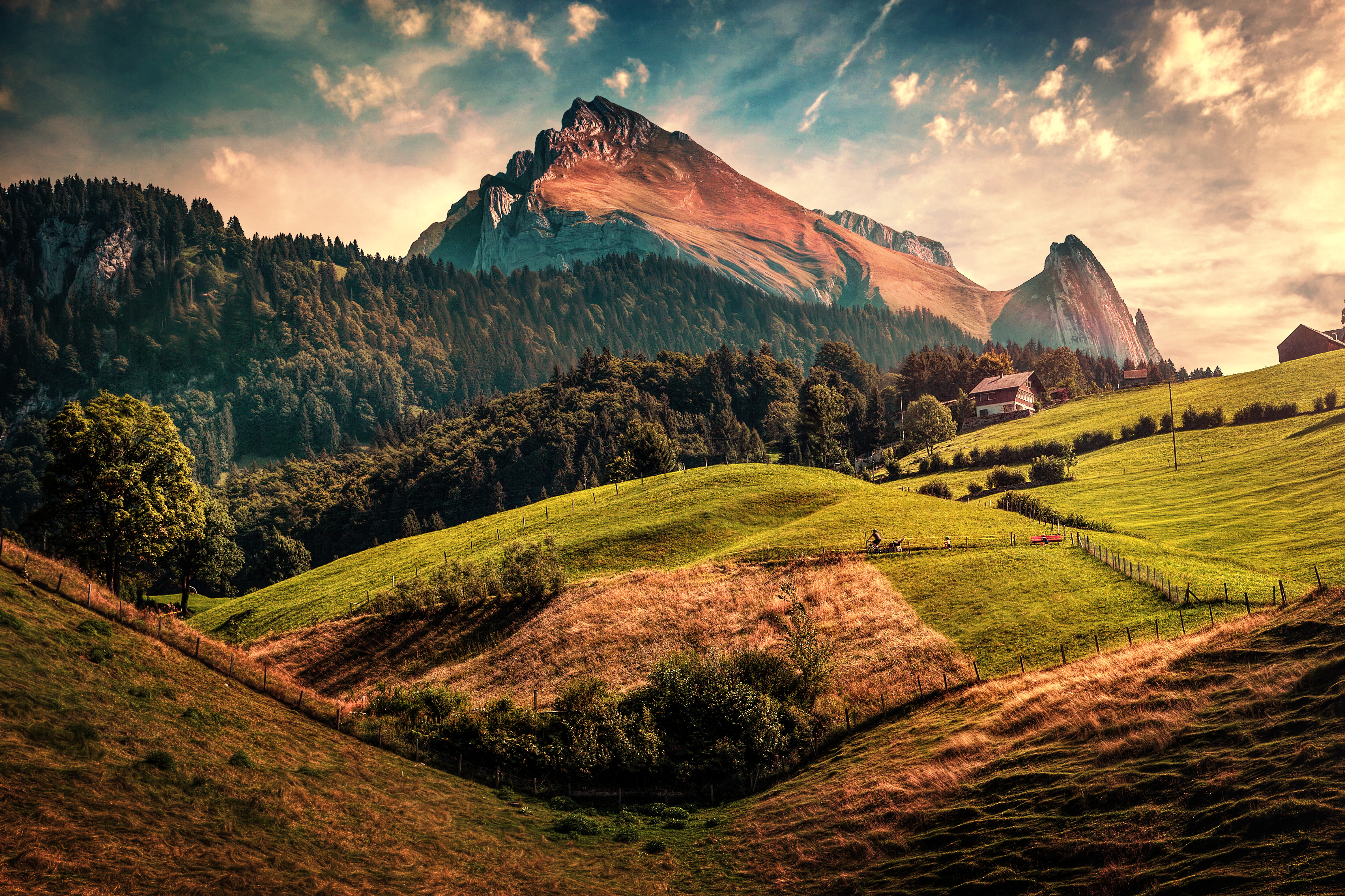 Wallpapers mountains sunset Toggenburg on the desktop