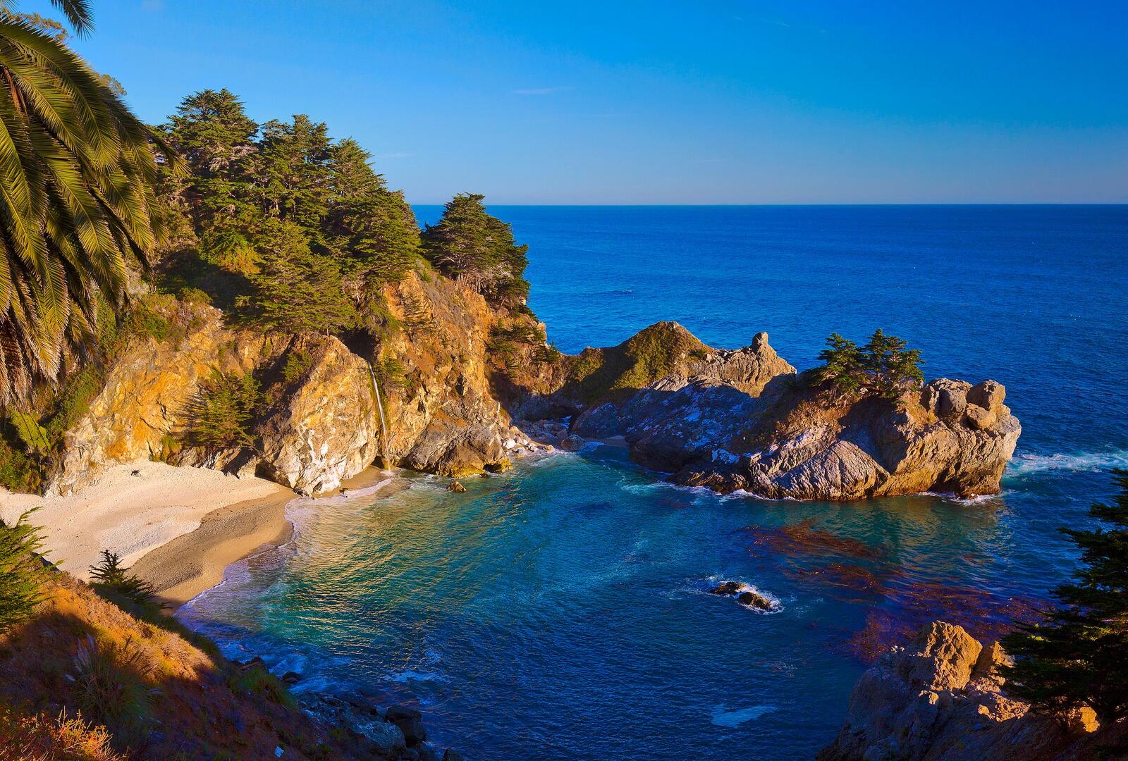 Wallpapers McWay Cove Beach McWay Falls sea on the desktop