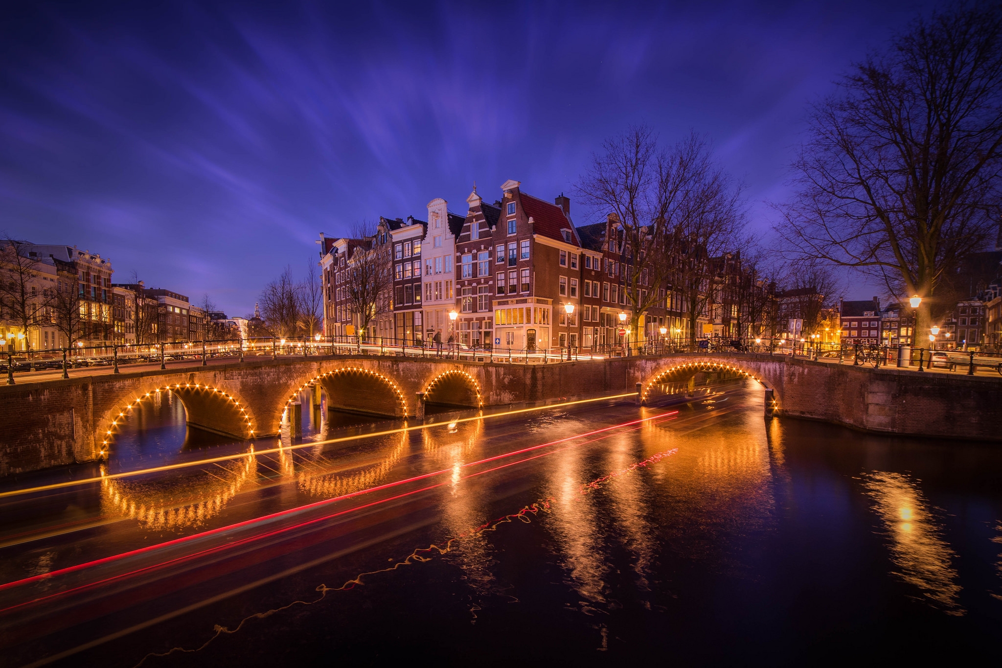 桌面上的壁纸荷兰 阿姆斯特丹 照明