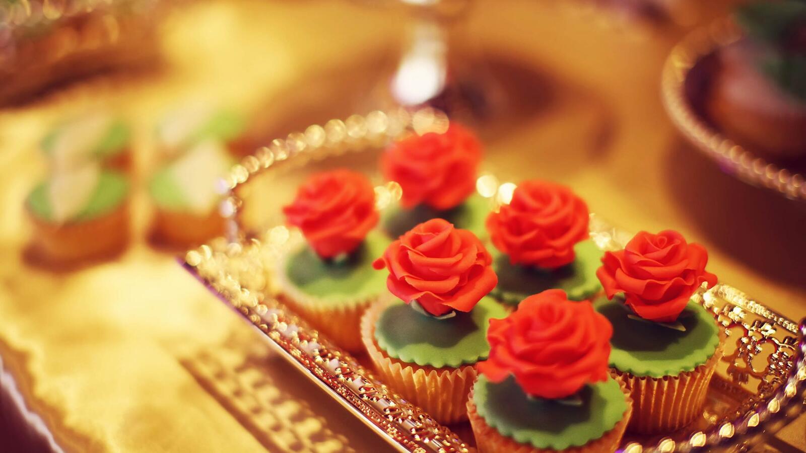 Wallpapers Rose cupcakes Wallpapers HD 1920x1080 food on the desktop