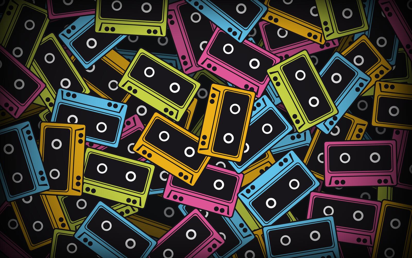 Wallpapers cassette ribbons colorful on the desktop