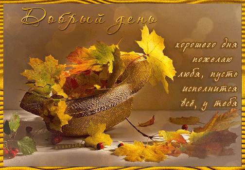 Postcard card autumn leaves good afternoon animation - free greetings on Fonwall