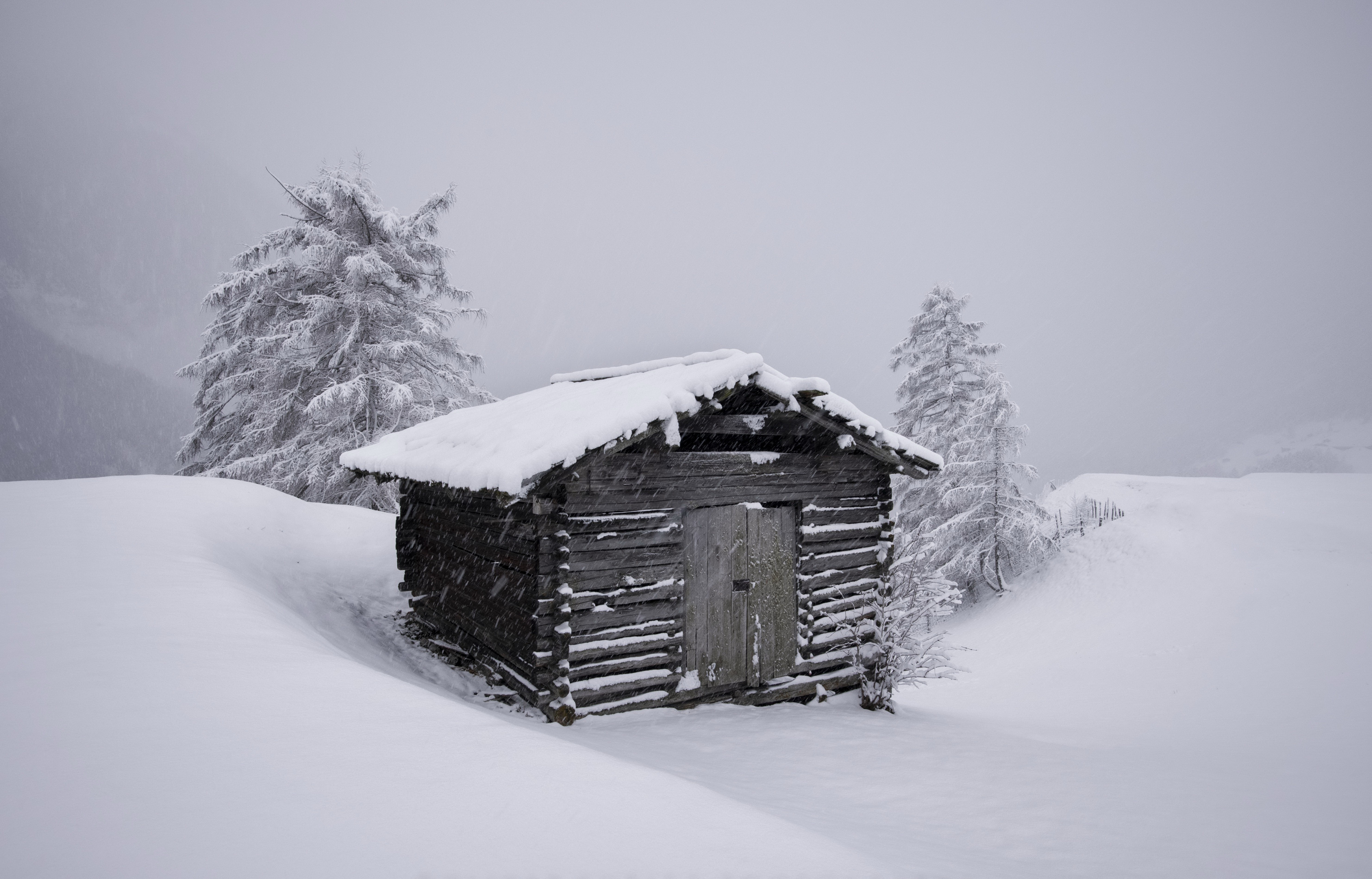 Фото бесплатно хижина, снег, природа