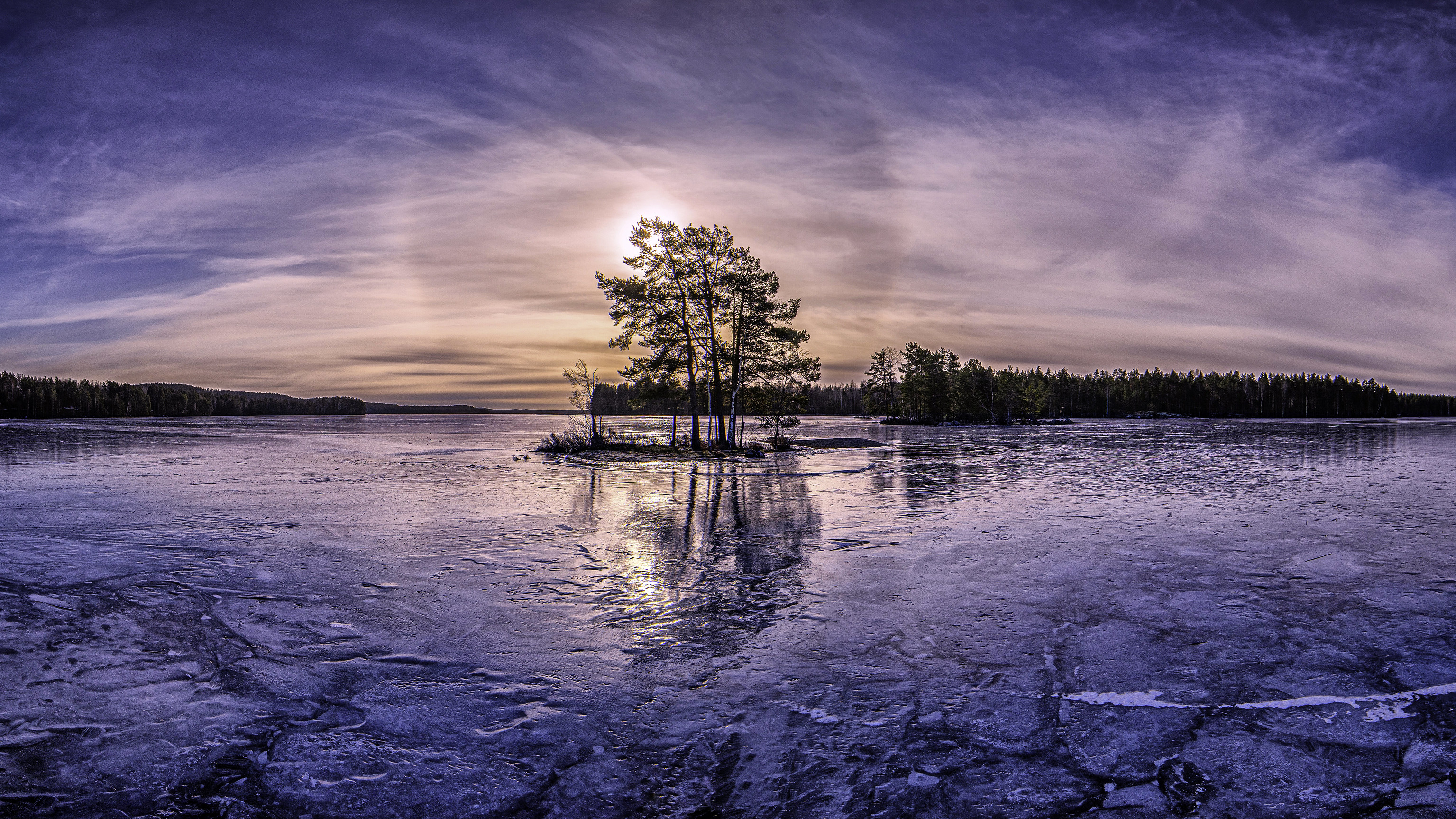 Озеро кари зимой