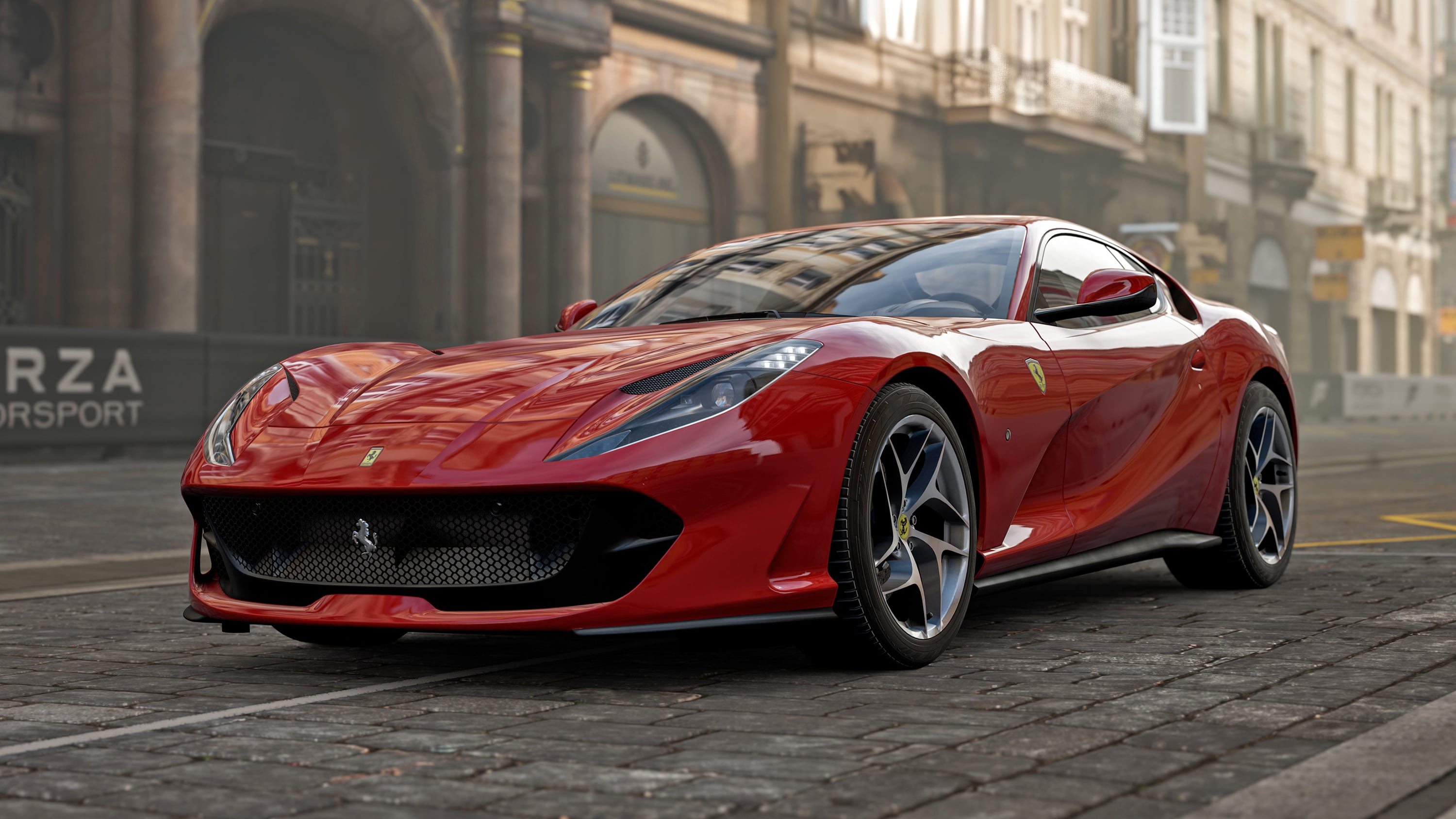 Бесплатное фото Красная Ferrari в forza motorsport 7