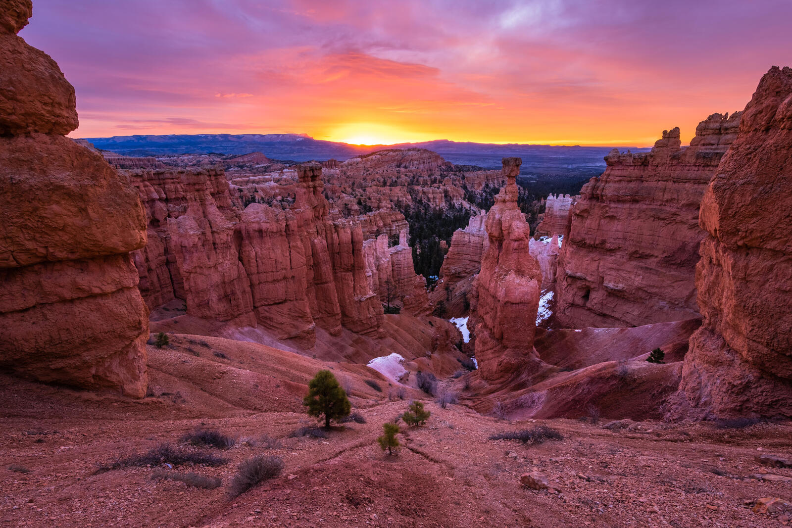 Wallpapers Bryce Canyon National Park cliffs sunset on the desktop