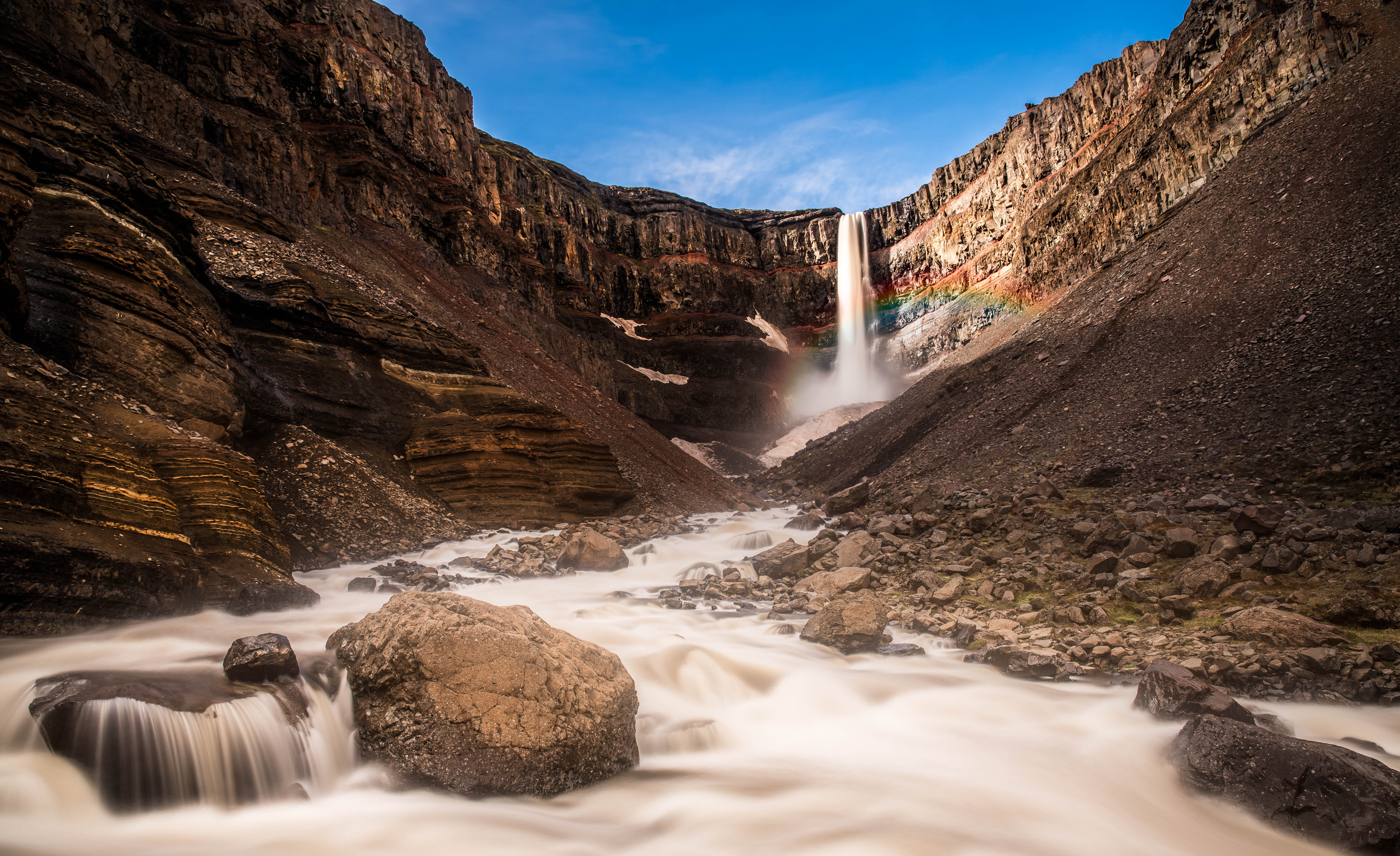 Фото бесплатно природа, радуга, водопад