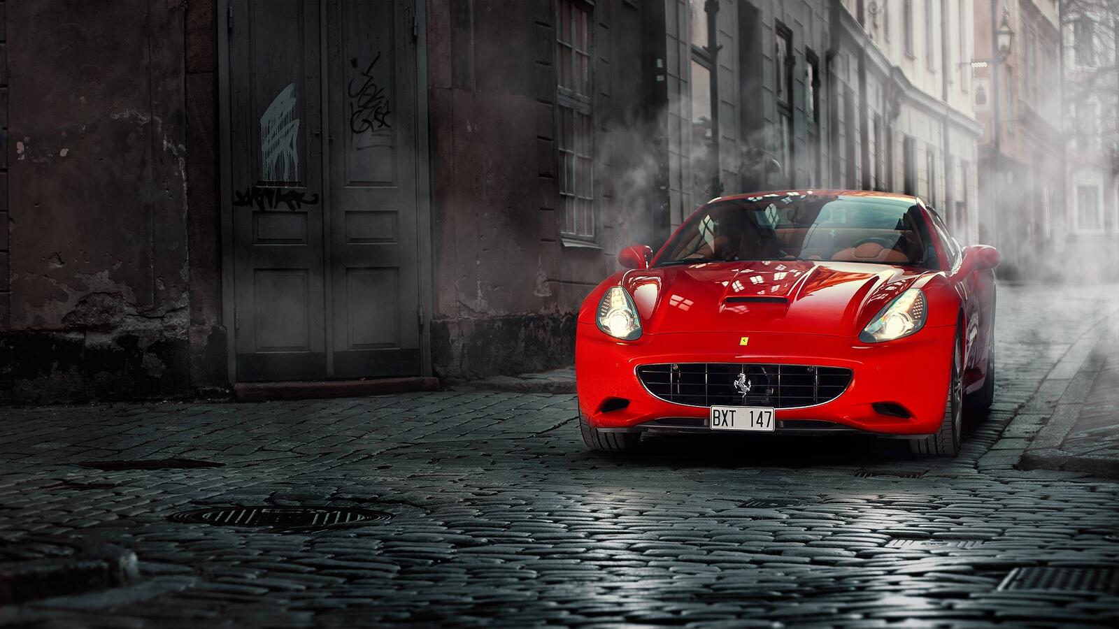 Wallpapers Ferrari California red front view on the desktop