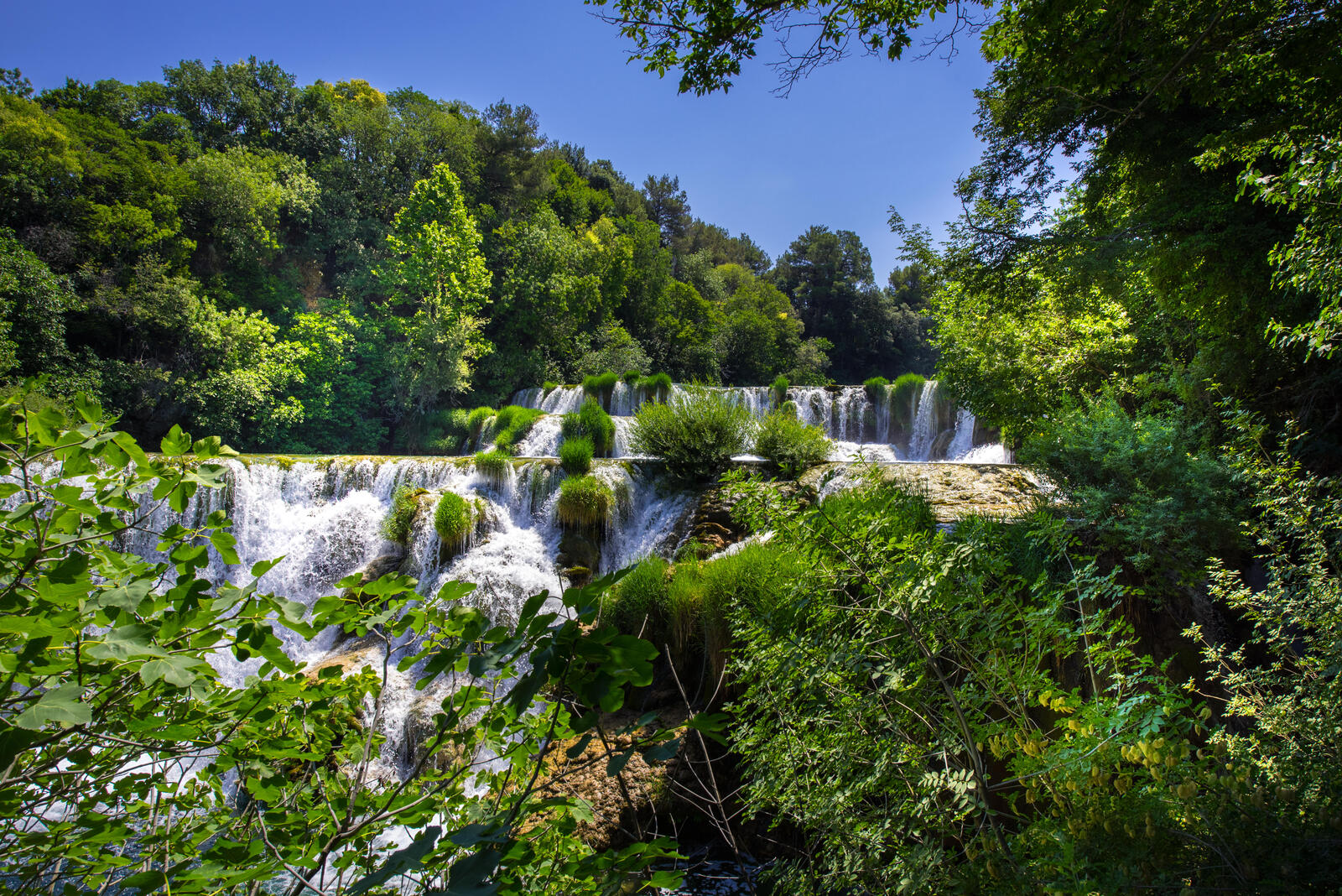 Wallpapers Krka National Park Croatia large waterfall on the desktop