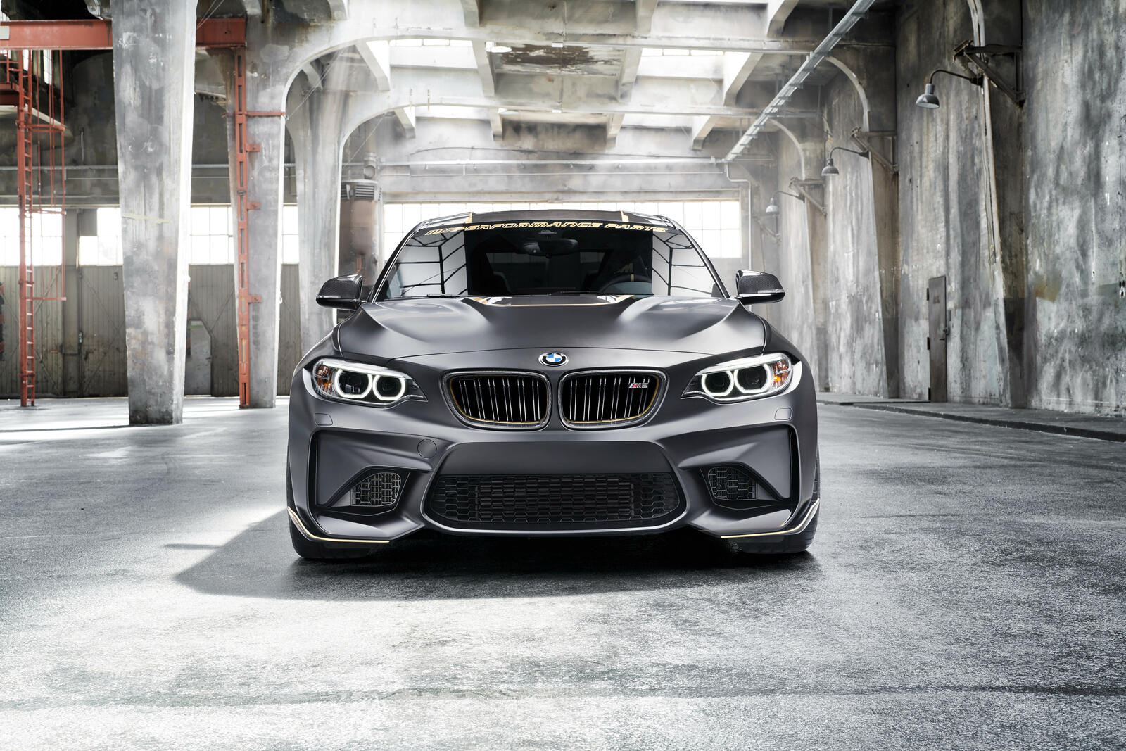 Wallpapers BMW M2 gray car front of on the desktop