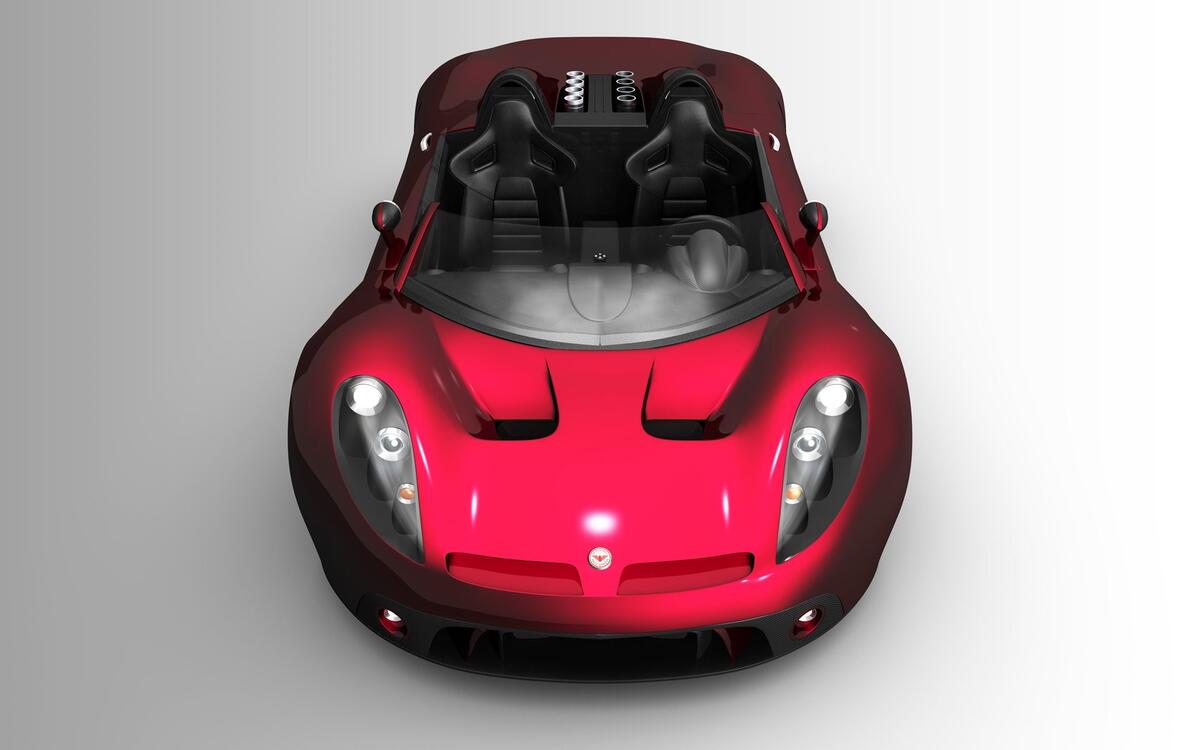 Lotus concept car in red color