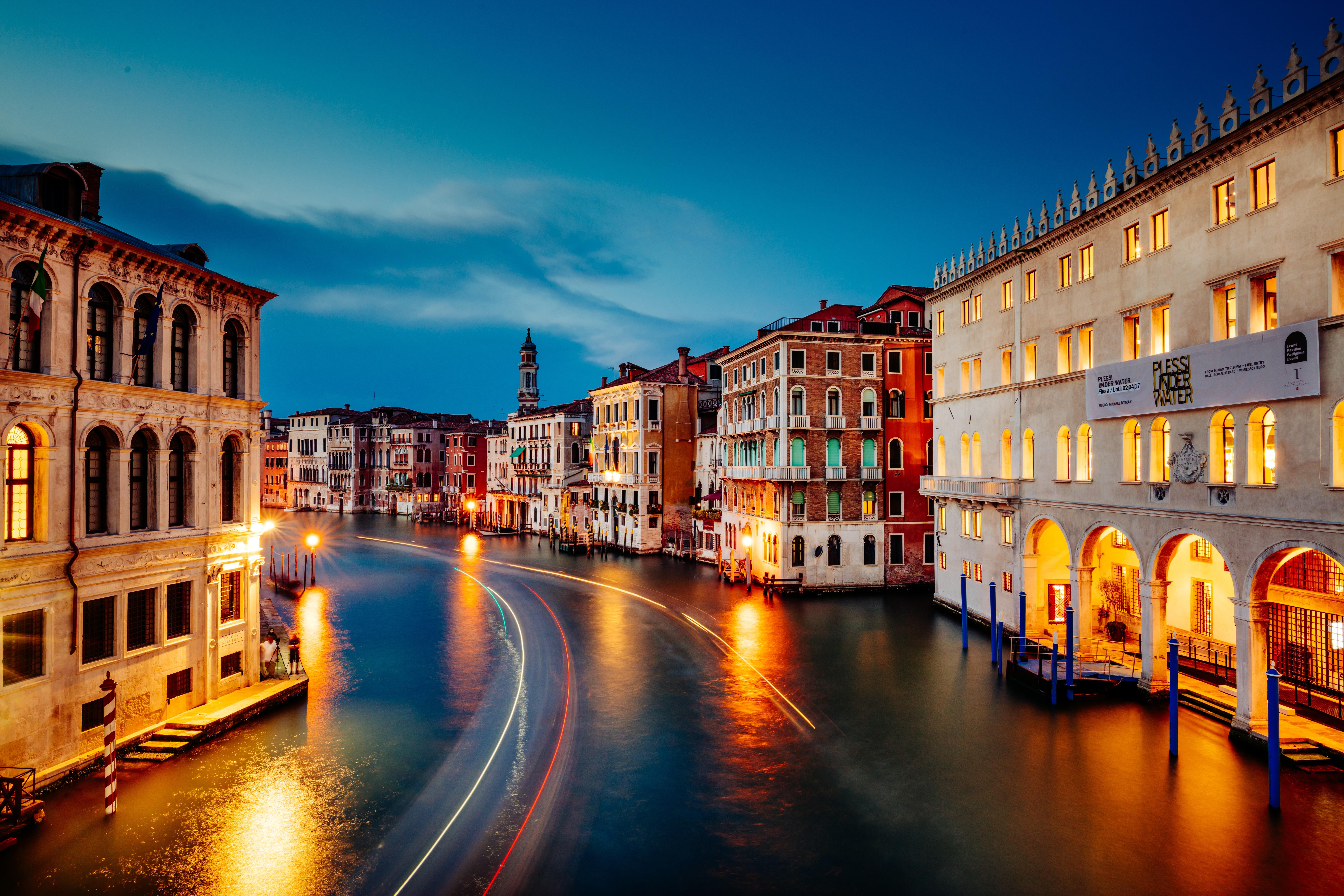 Wallpapers Italy Grand Canal night on the desktop