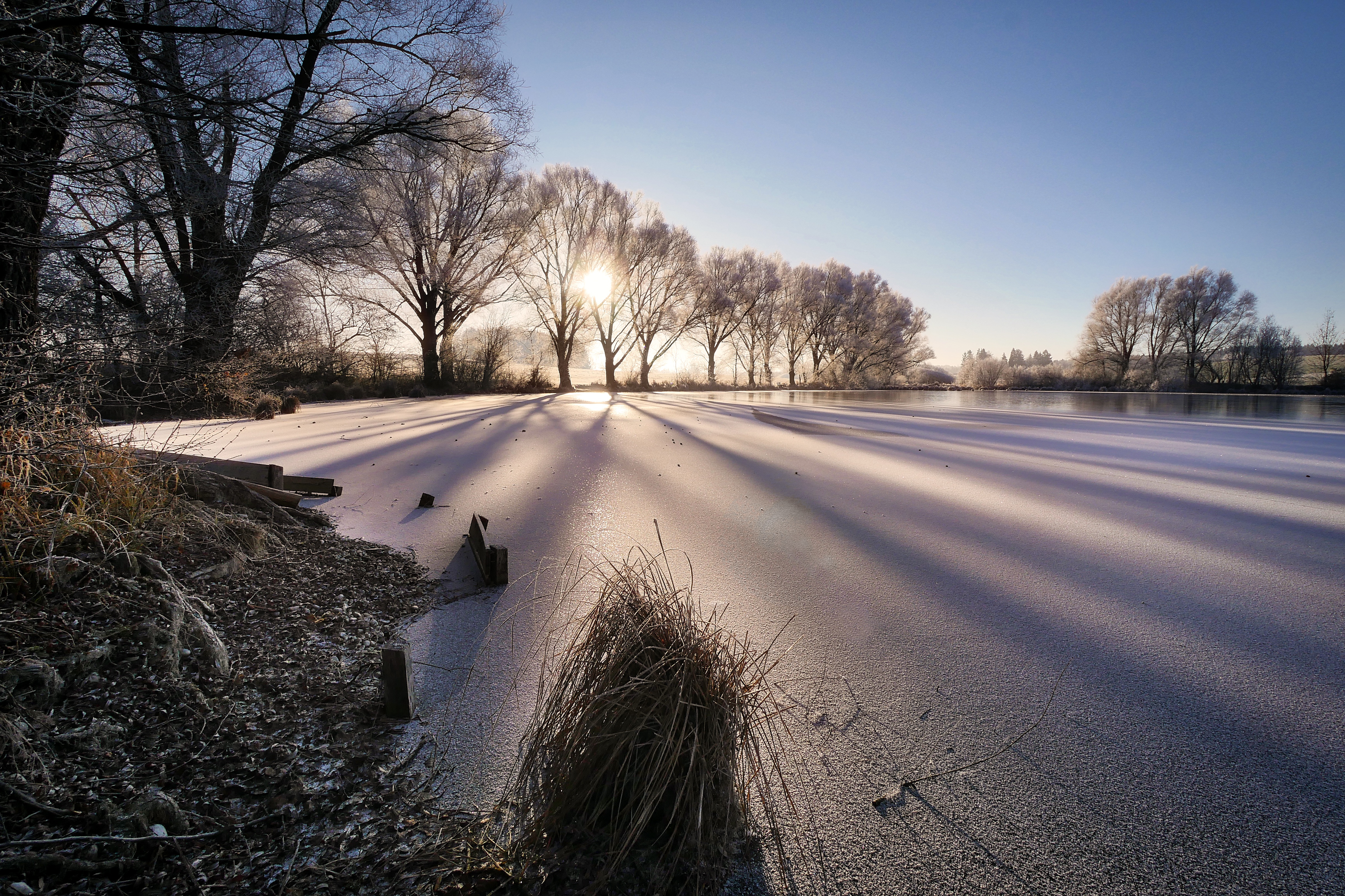 Фото бесплатно пейзажи, солнечный луч, зима
