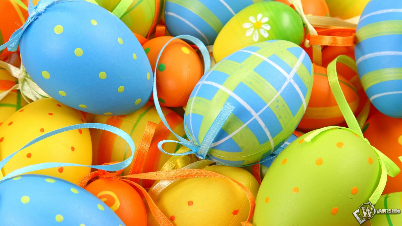 Wallpapers colored eggs ribbons easter on the desktop