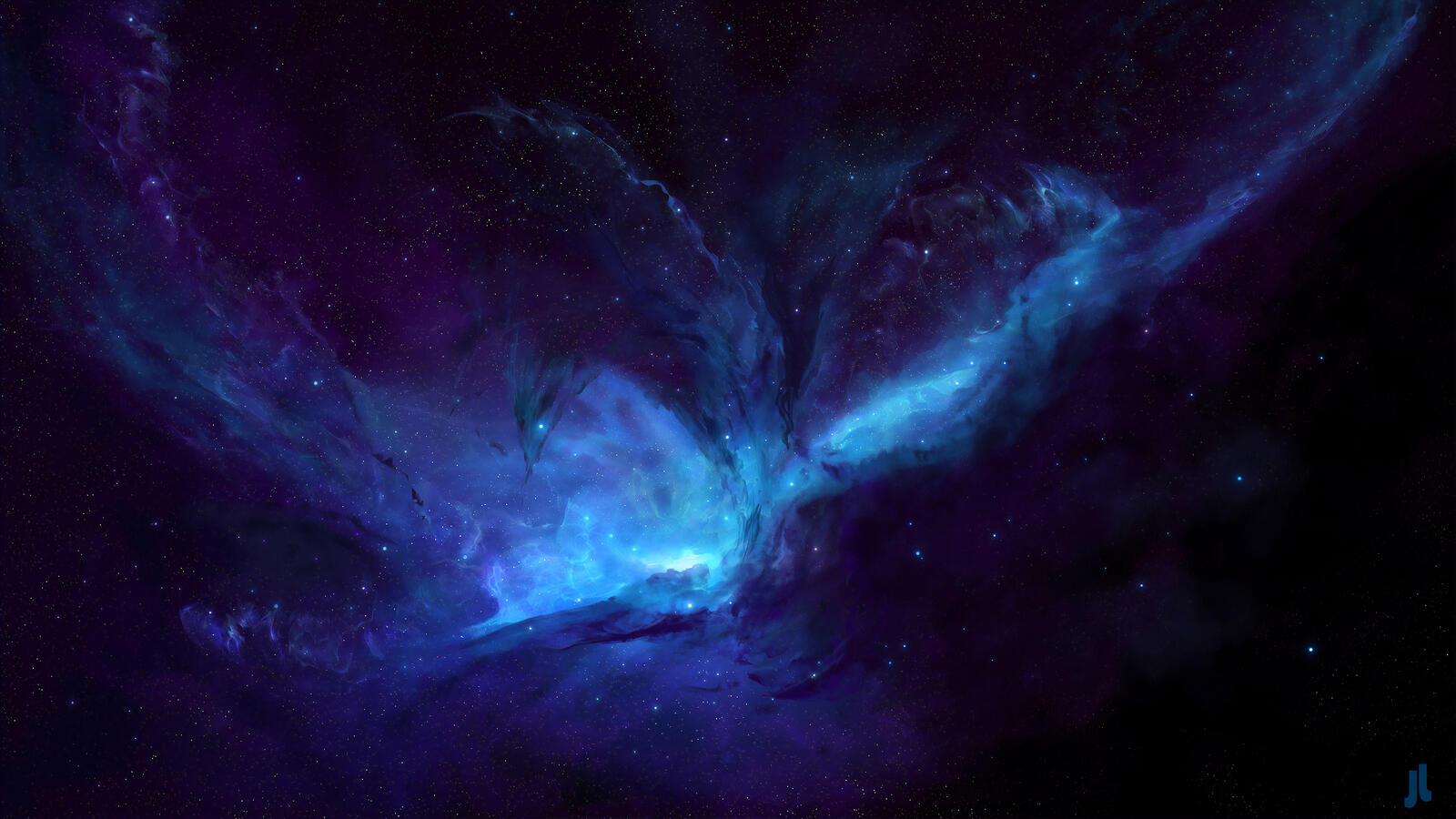Wallpapers digital universe nebula cluster of stars on the desktop