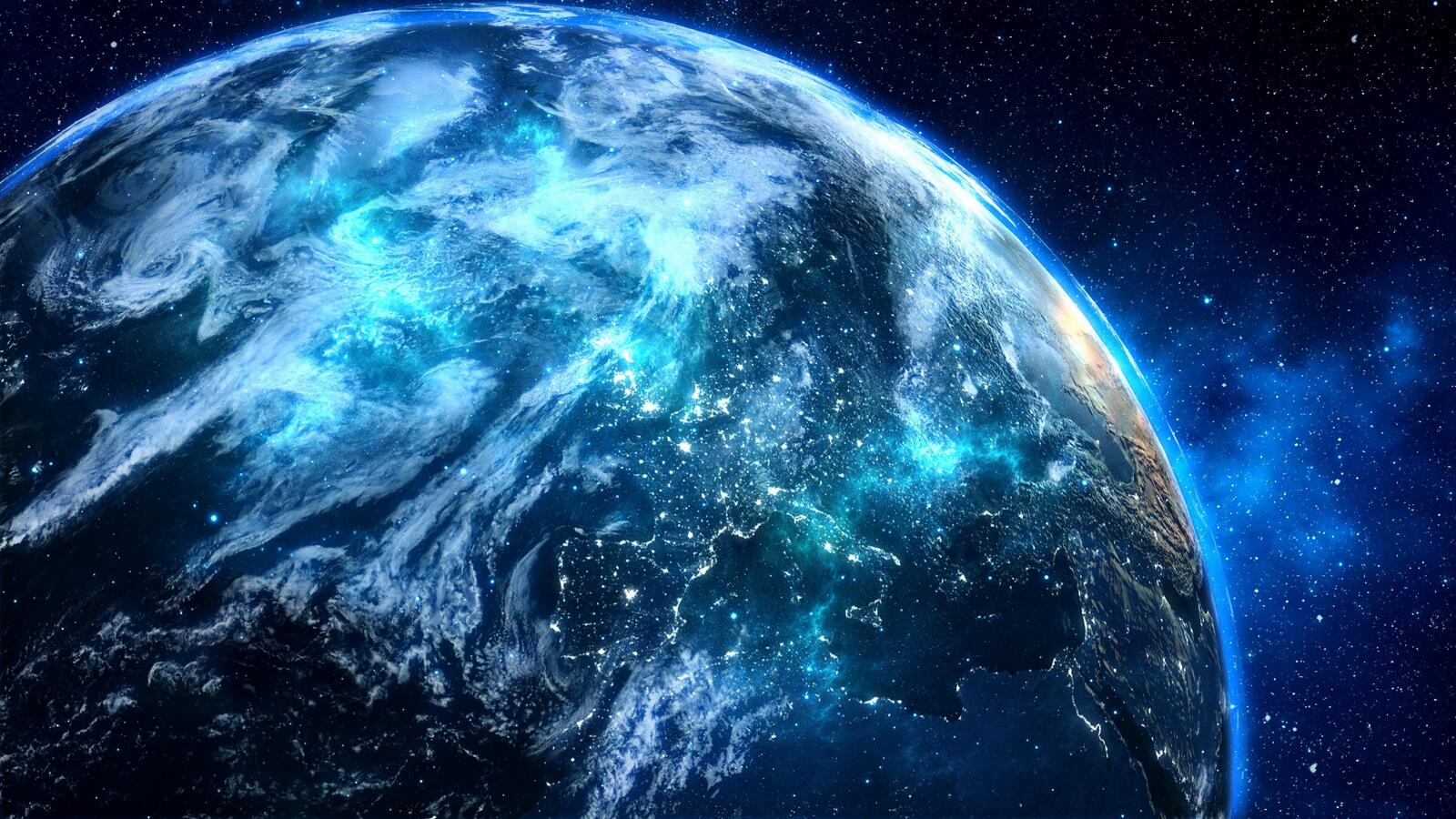 Обои Digital Universe синий планета на рабочий стол