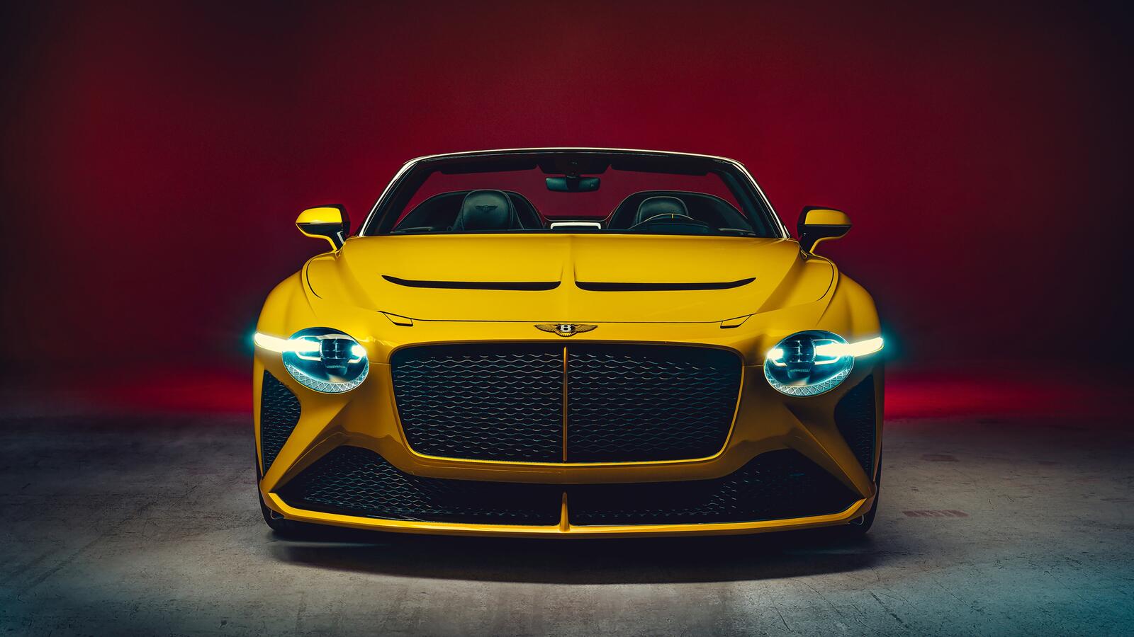 Wallpapers yellow front view luxury cars on the desktop