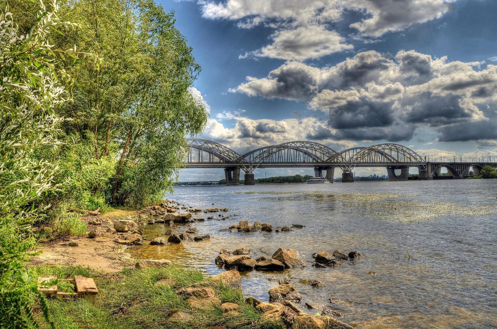 Обои пейзаж Украина мост на рабочий стол