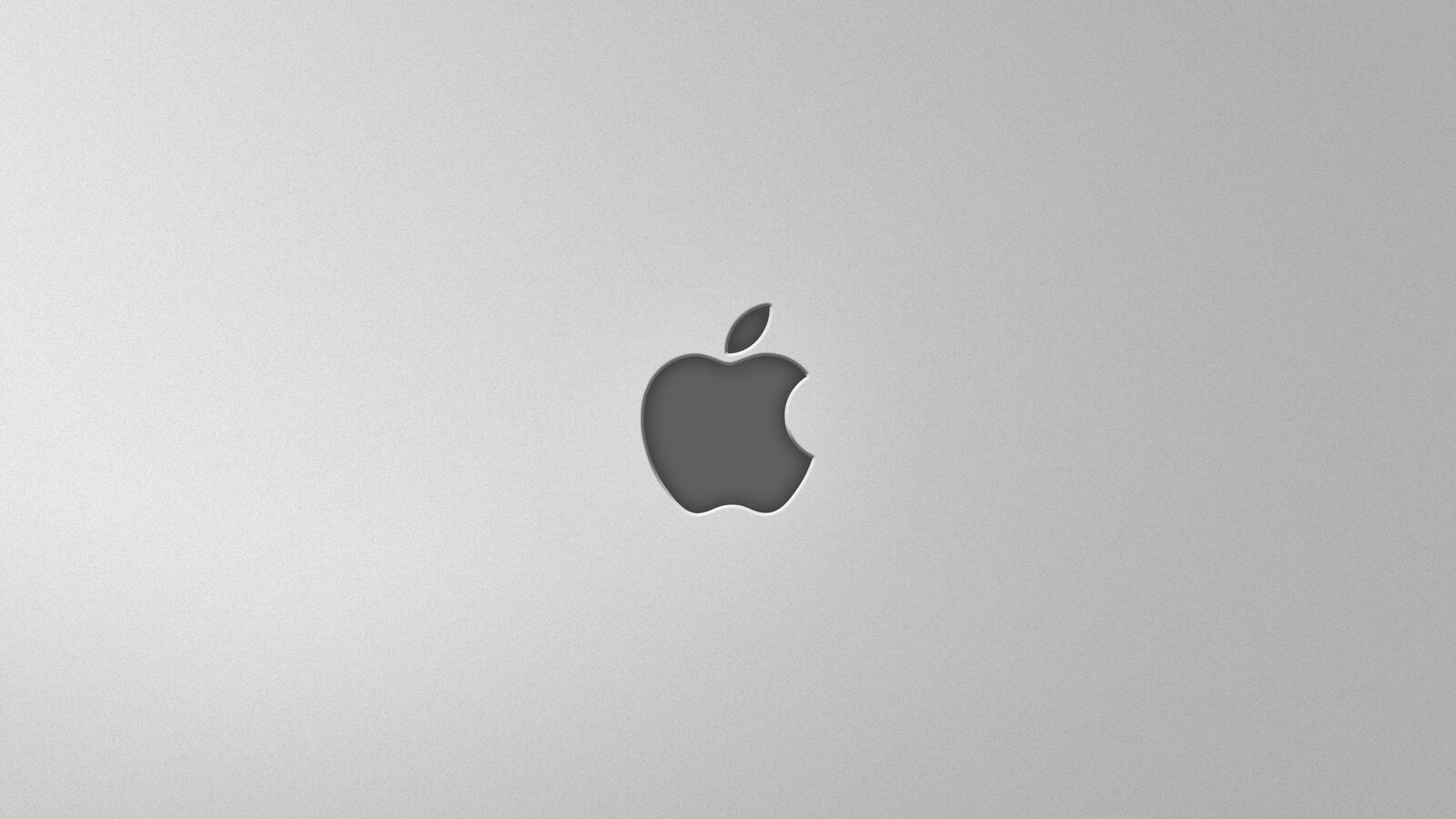 Обои яблоко mac серый на рабочий стол