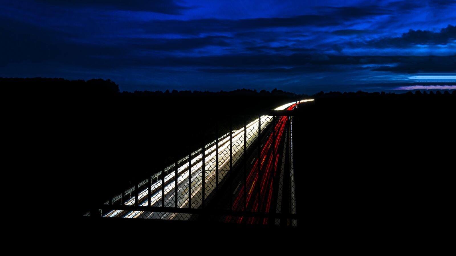 Бесплатное фото Ночное шоссе