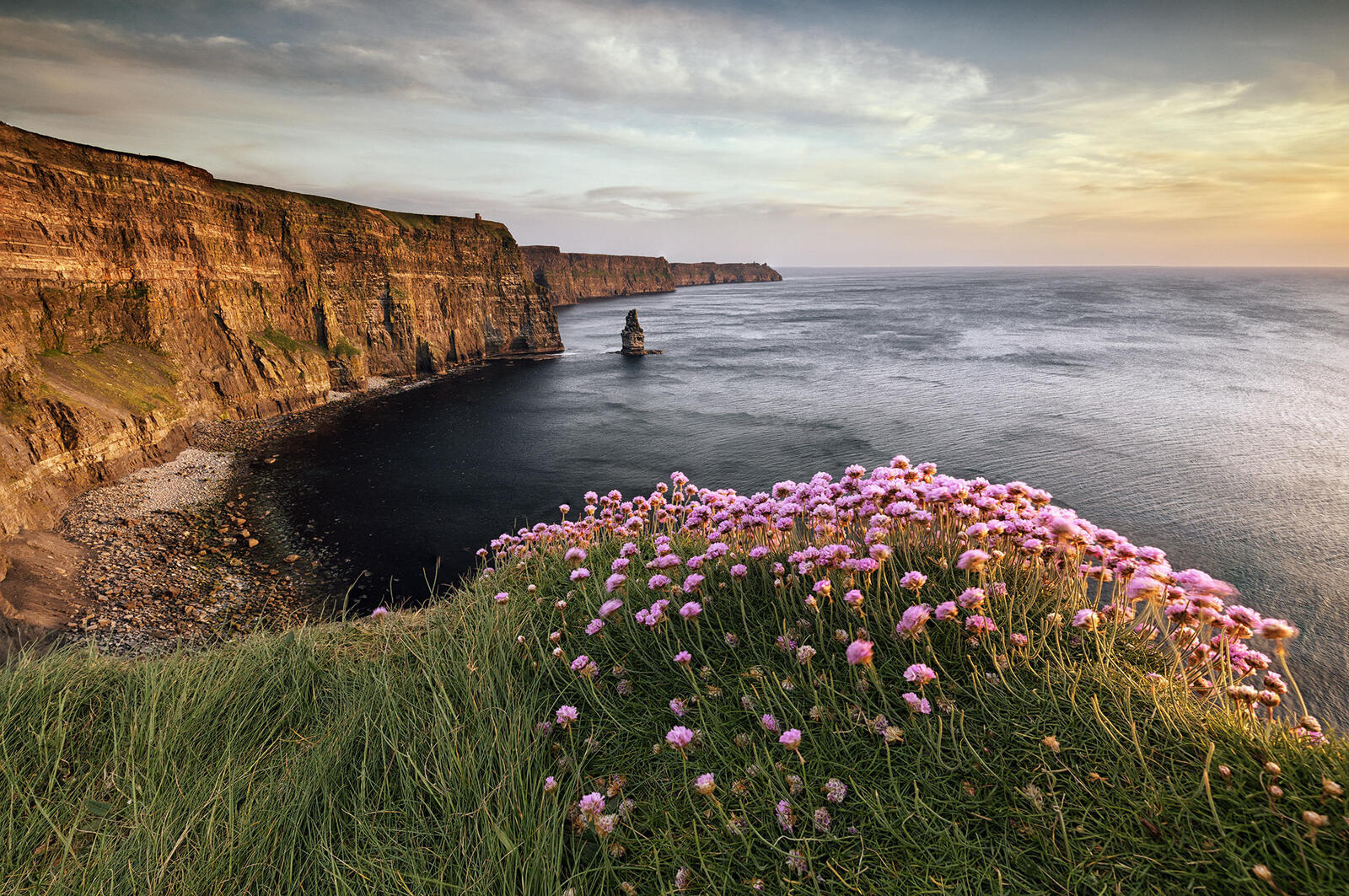 Wallpapers Cliffs of Moher Basking in the late evening sun Ireland sunset on the desktop