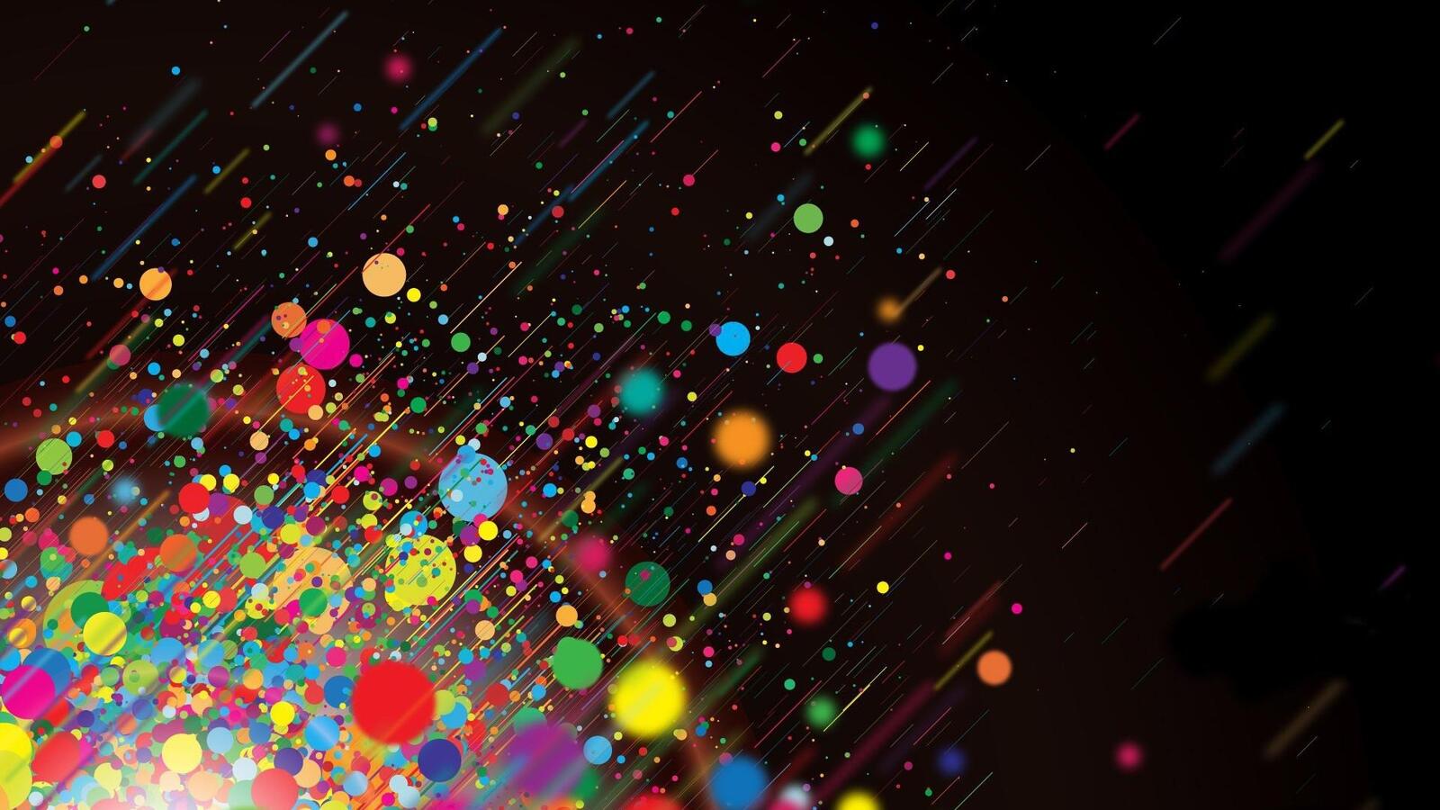 Wallpapers colorful circles particles colored on the desktop