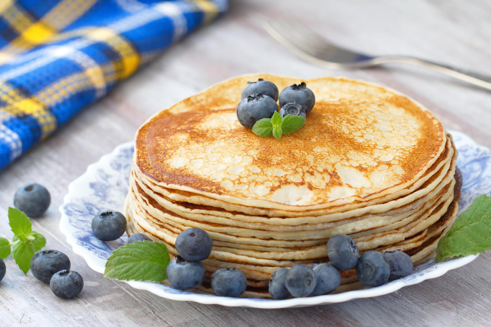Wallpapers pastries pancakes blueberry on the desktop