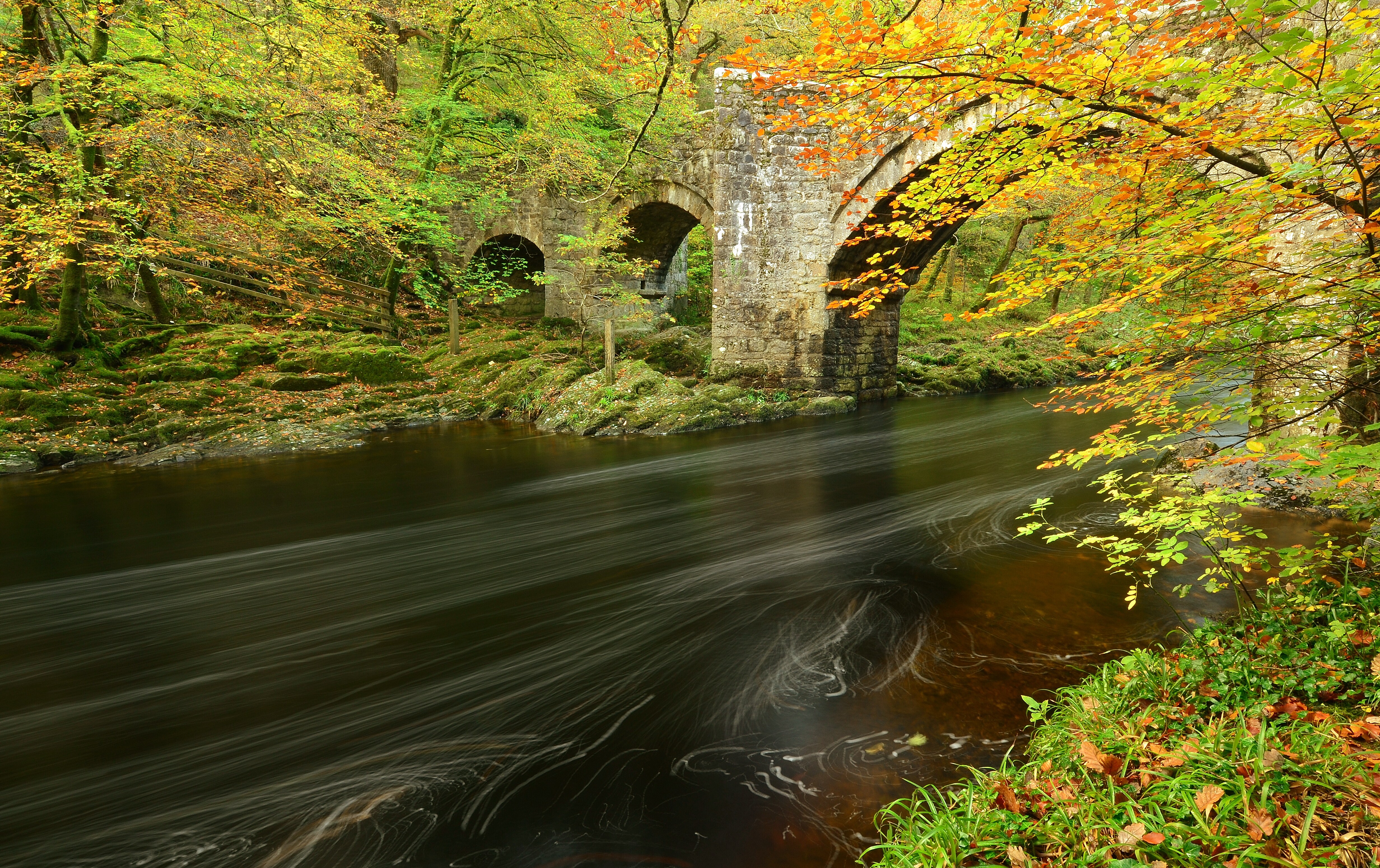 免费照片秋天的图片，手机上的桥