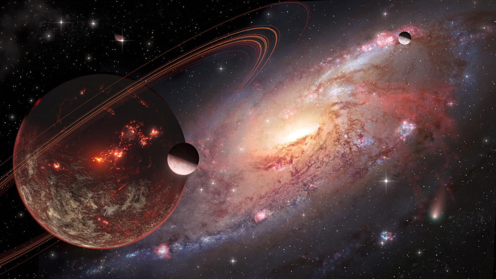 Wallpapers stars ring system the universe on the desktop