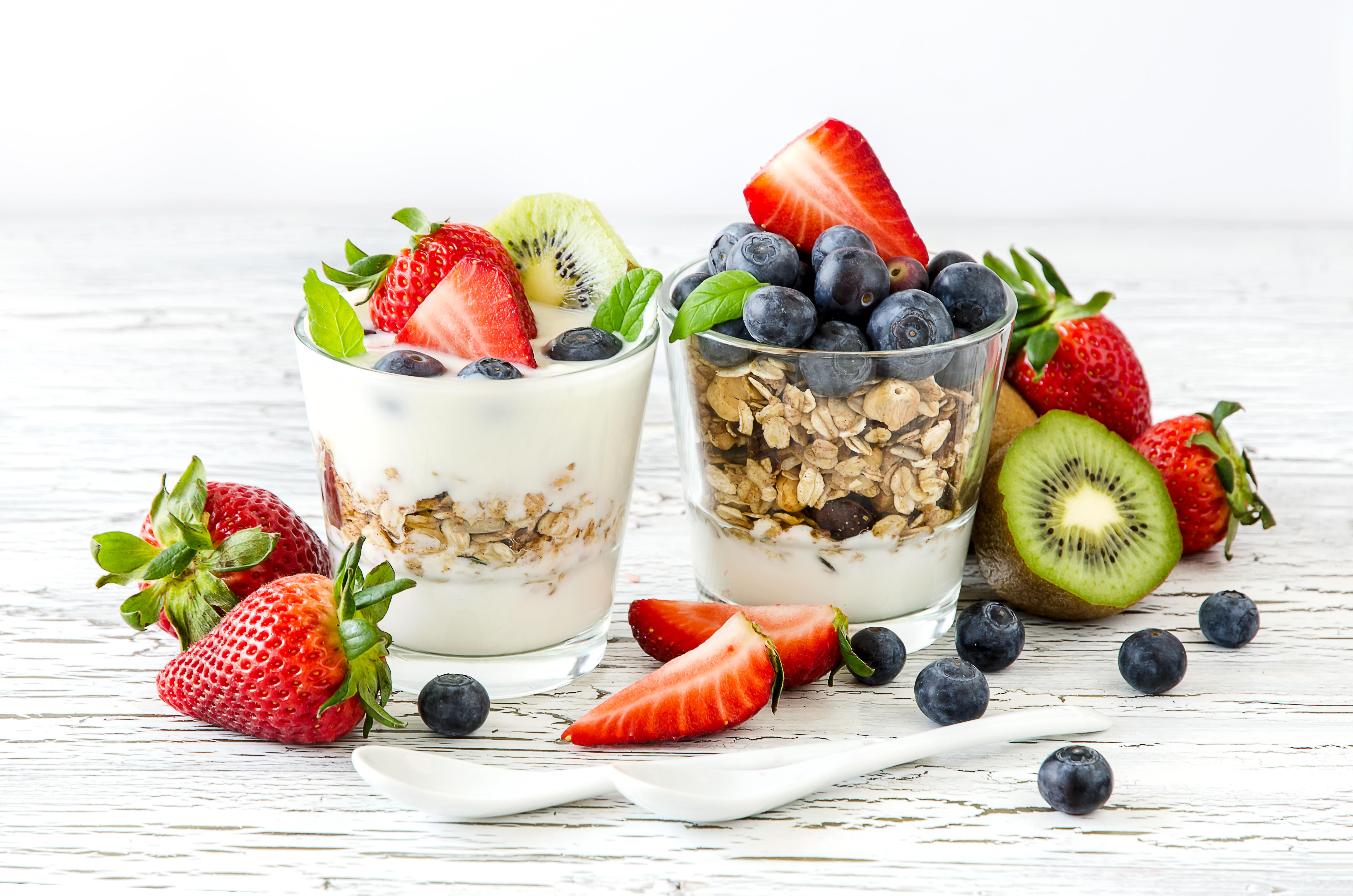 Wallpapers breakfast oatmeal yogurt on the desktop