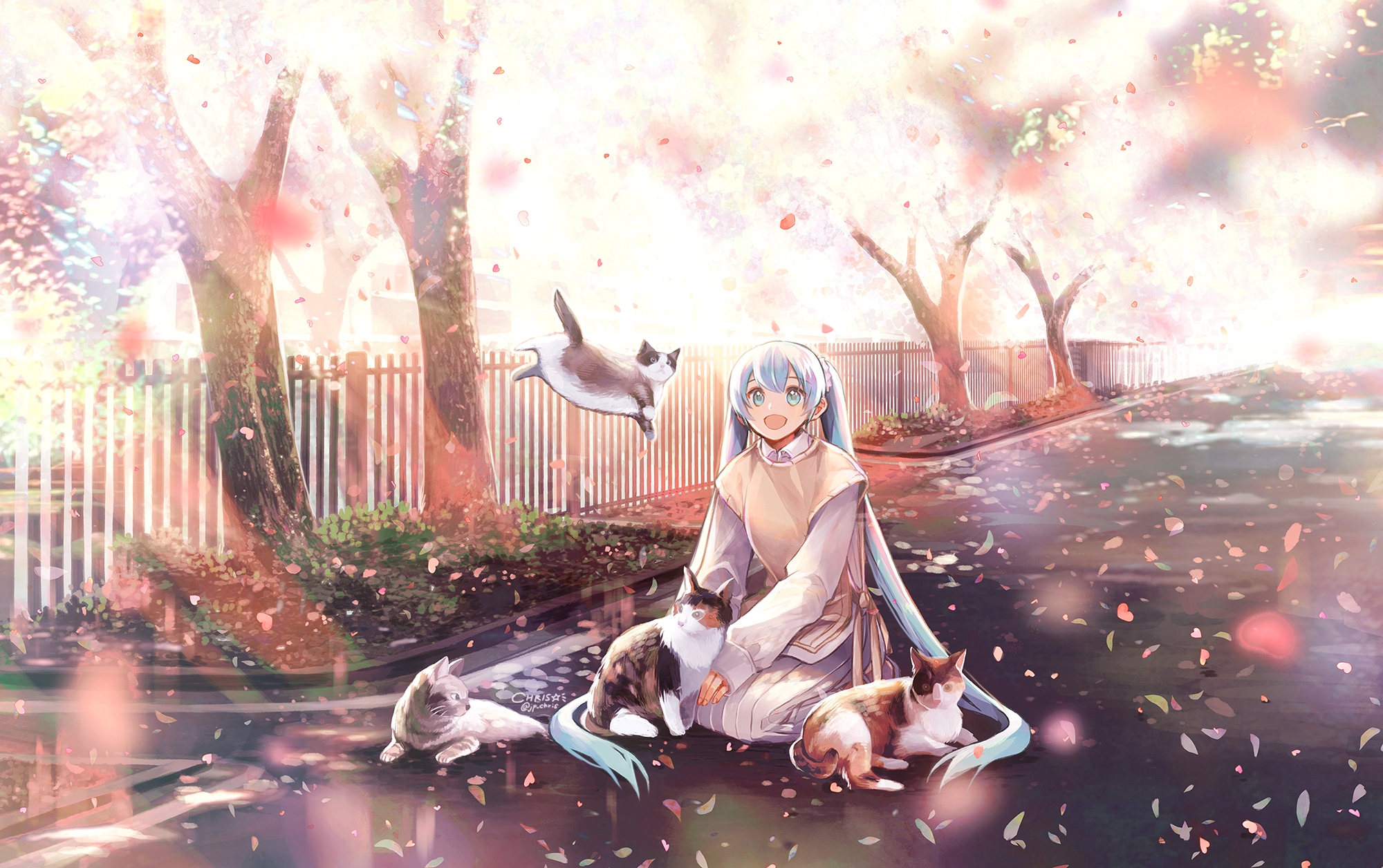 Wallpapers hatsune miku traditional clothes cherry blossom on the desktop