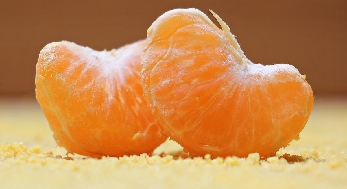 Two tangerine slices