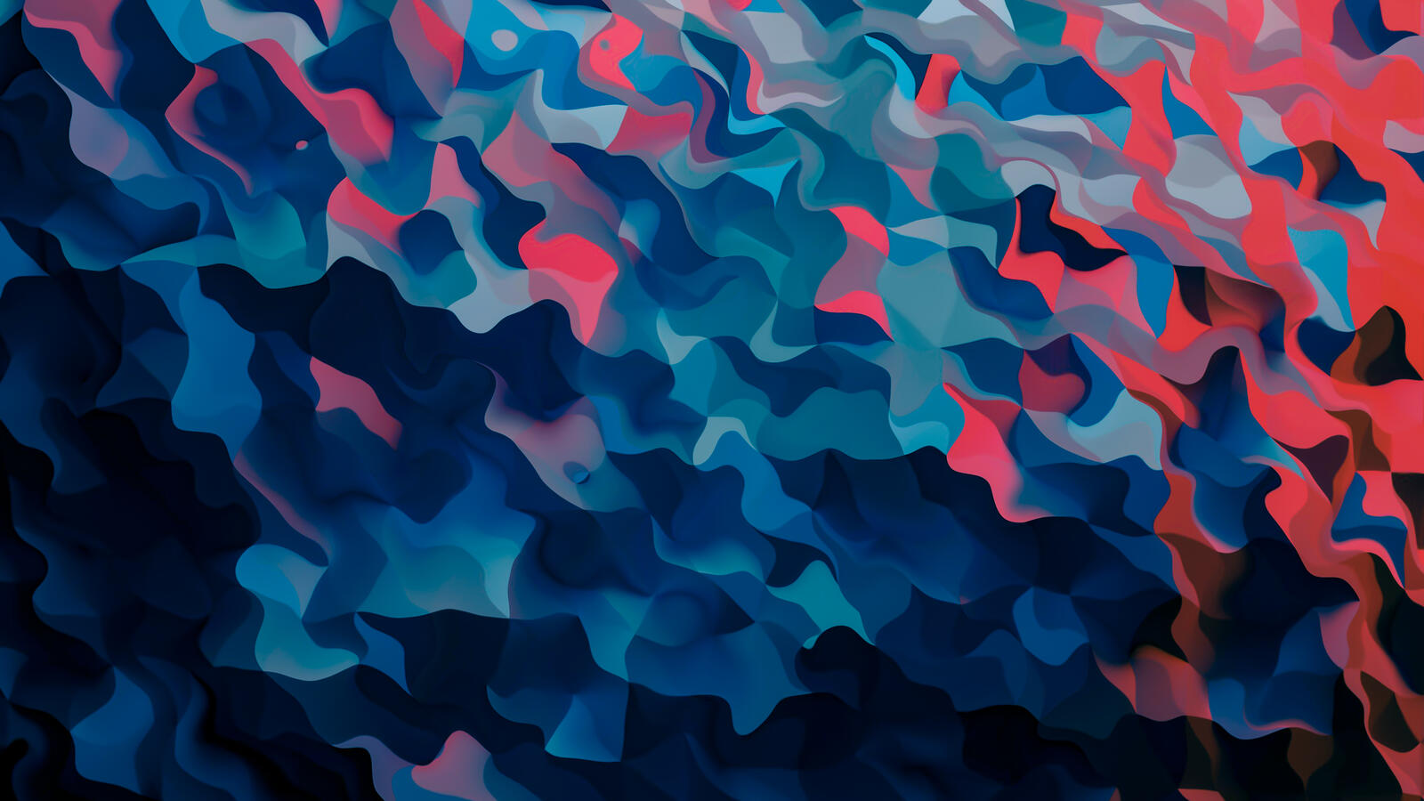 Wallpapers digital art blue waves on the desktop