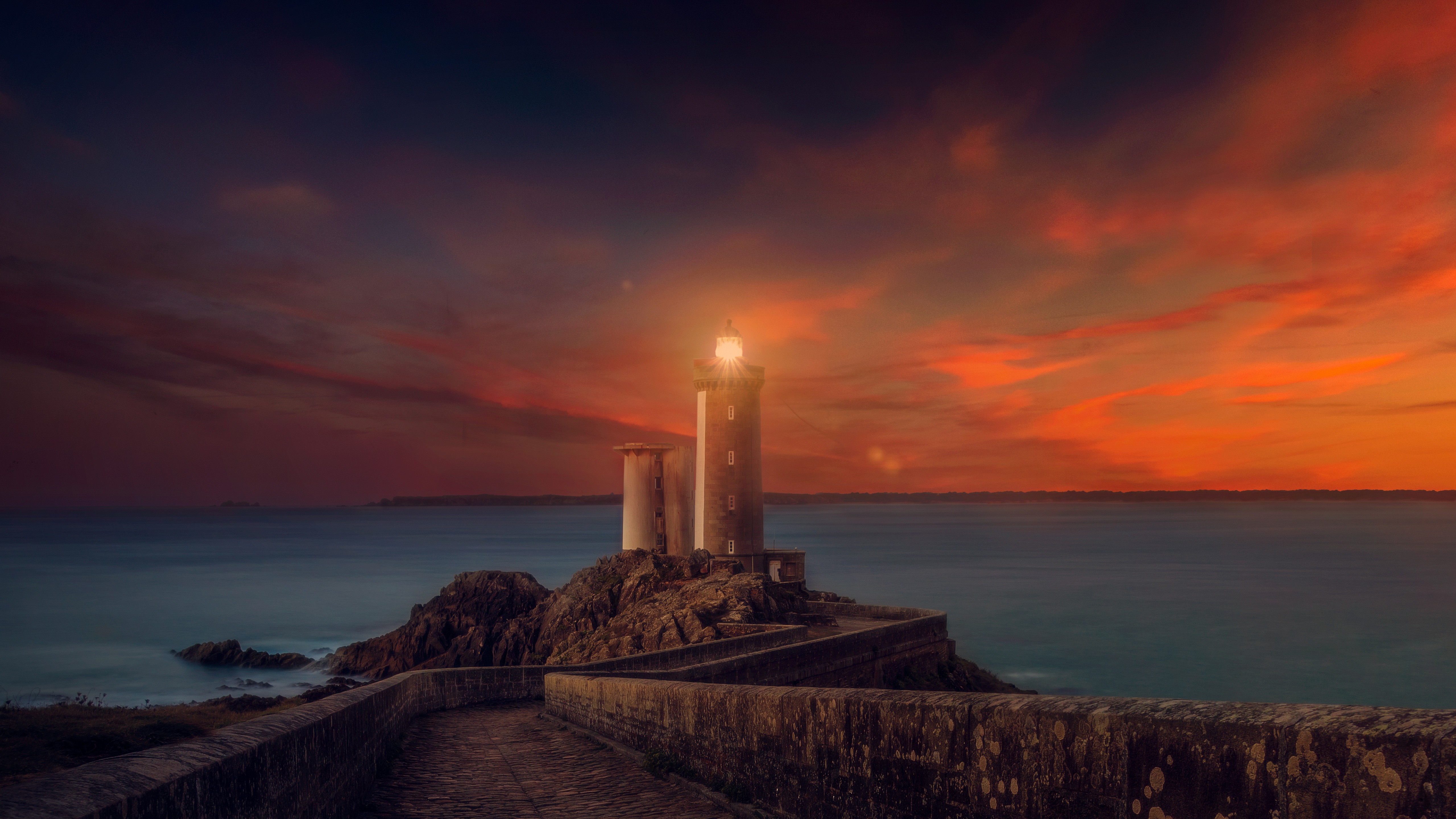 Wallpapers lighthouse nature sunset on the desktop
