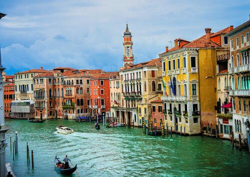 Wide water channel in Venice