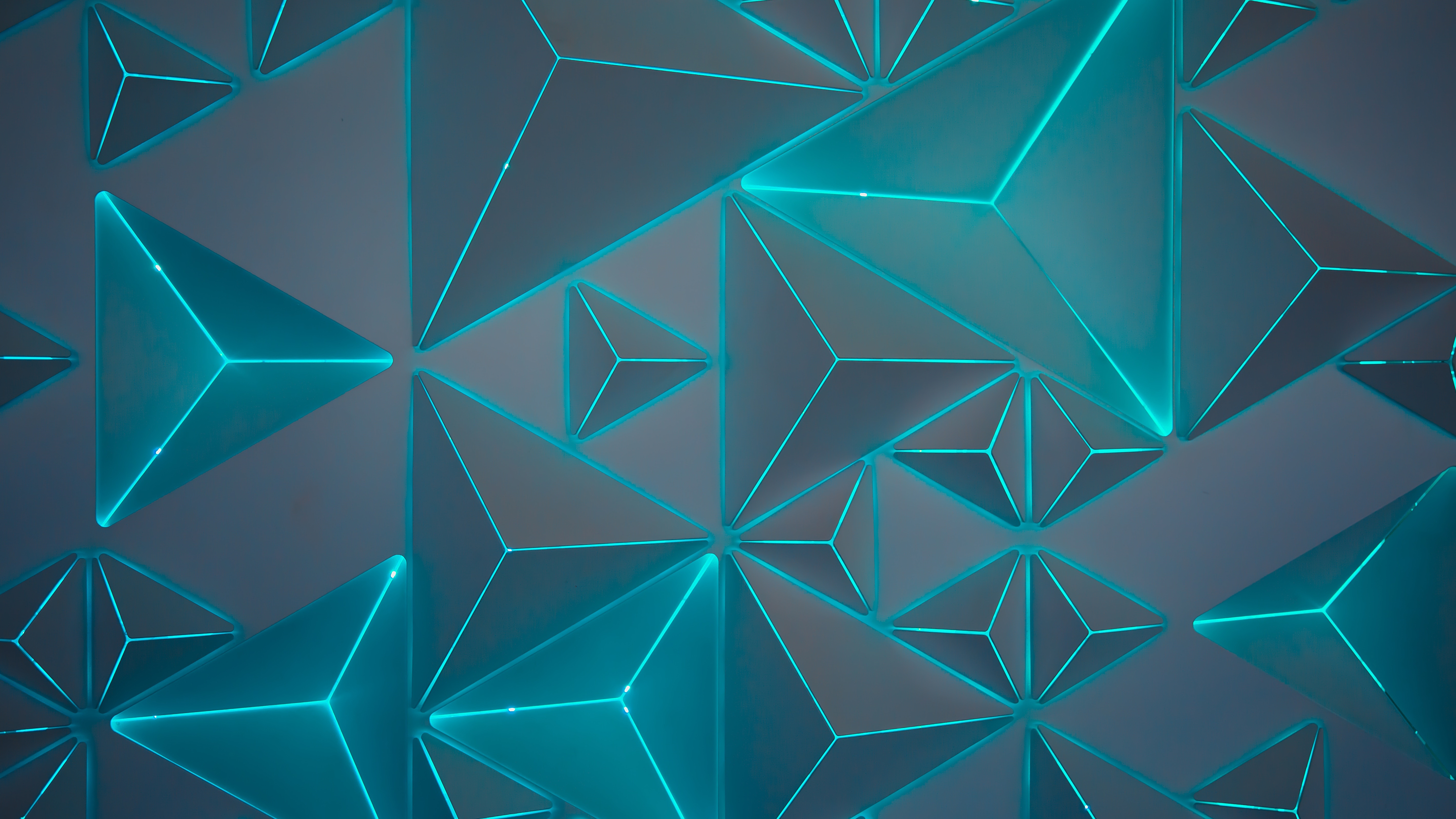 Wallpapers triangles neon light geometric on the desktop