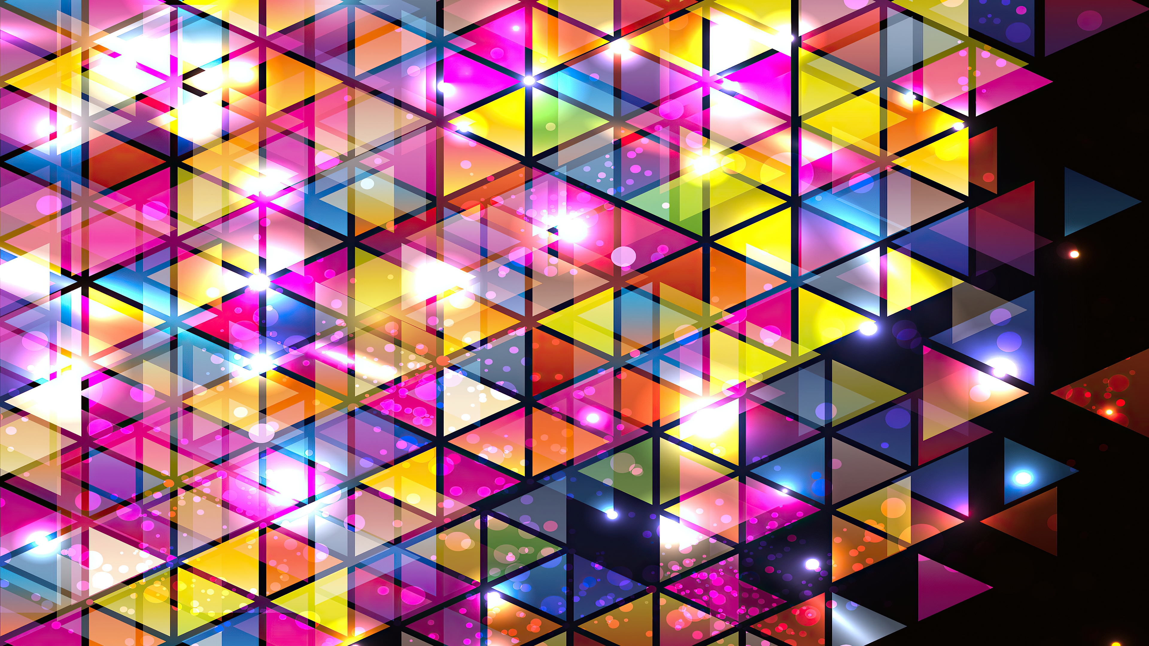 Photo free wallpaper shiny triangles, abstraction, vector