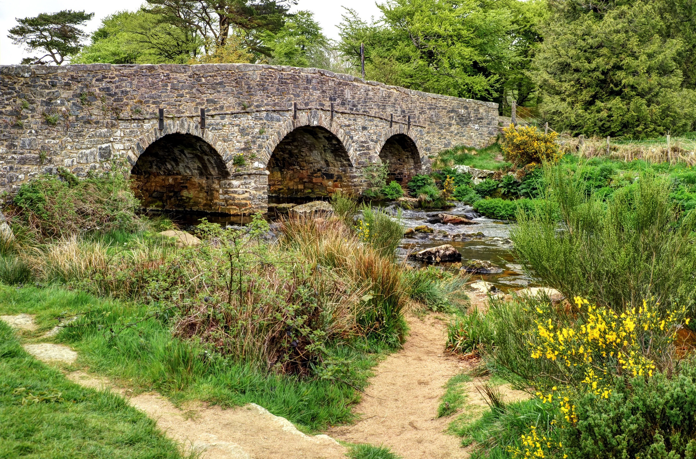 Обои каменный мост река Англия на рабочий стол
