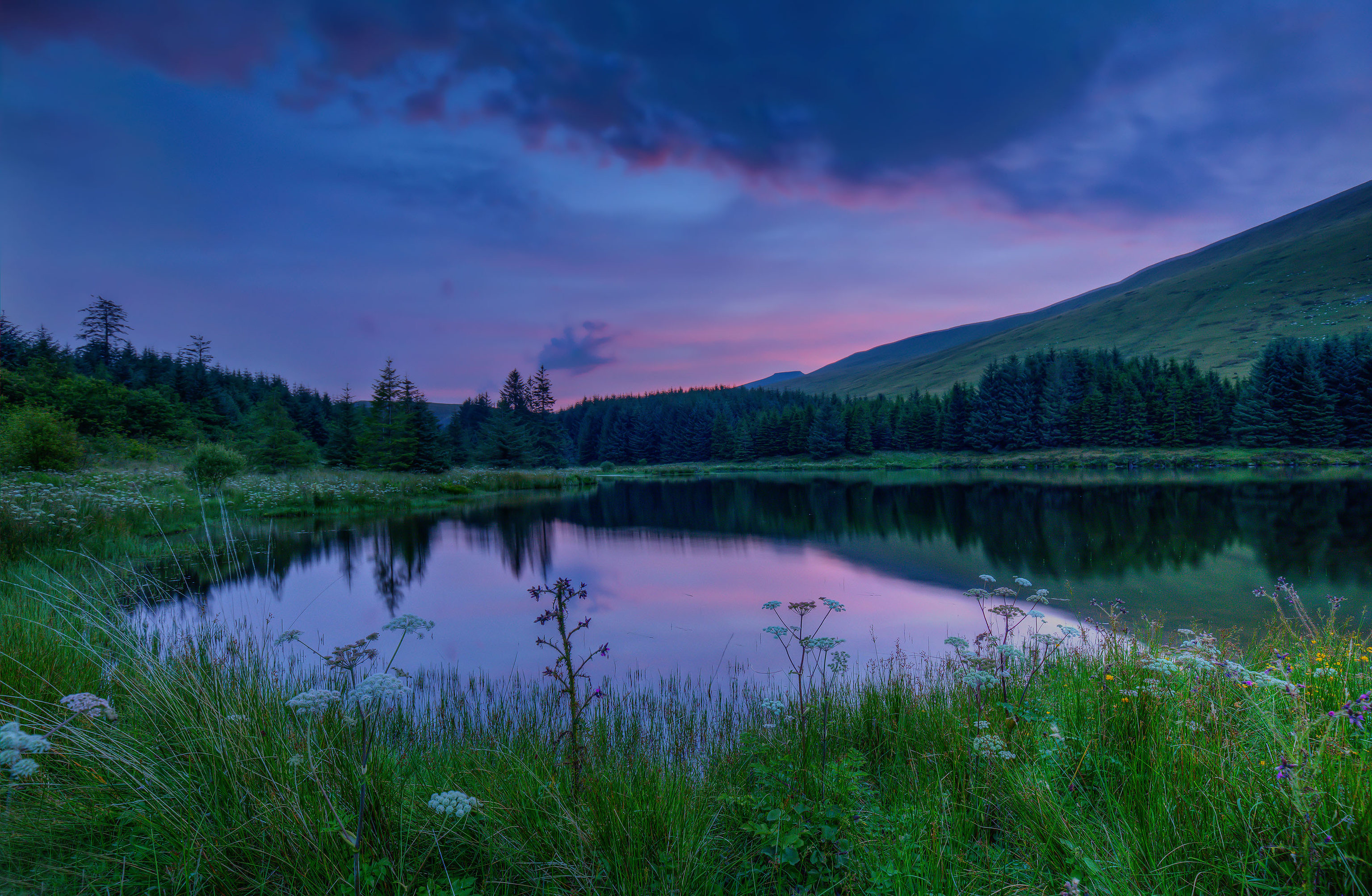 Wallpapers National Park Brecon Beacons Wales sunset on the desktop