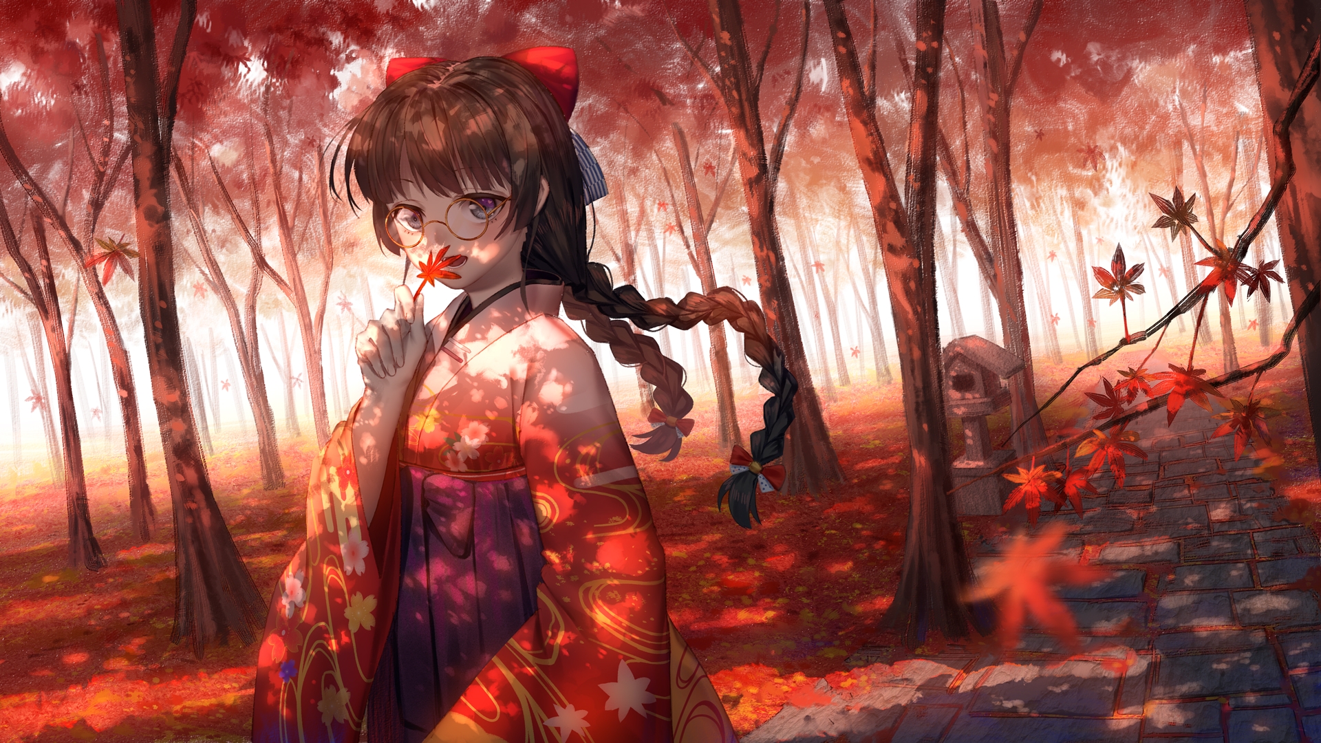 Фото бесплатно цукино мито, кимоно, осень