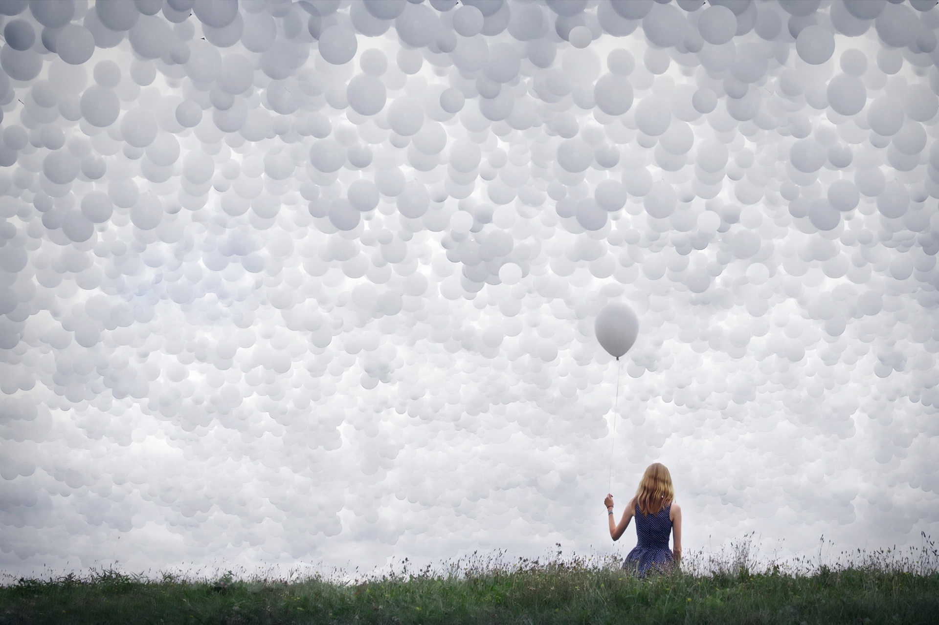 Фото бесплатно женщина, воздушные шары, фотографии