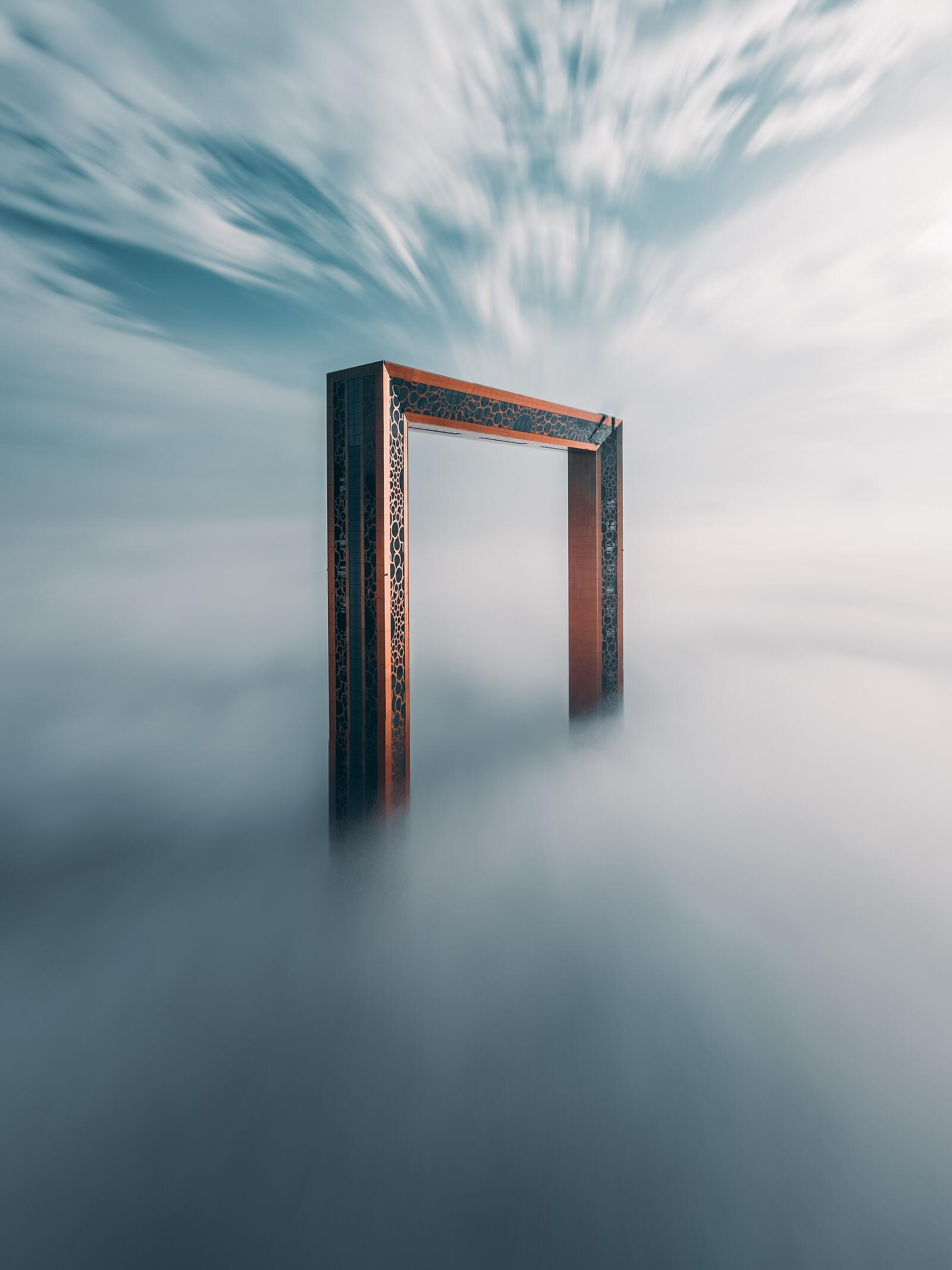 Wallpapers wallpaper gate portal behind the clouds on the desktop