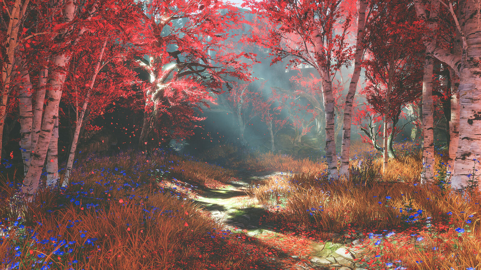 Wallpapers birch grove graphics God Of War 4 on the desktop