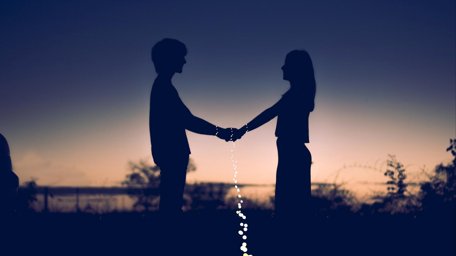 Wallpapers light picturesque wallpaper couple silhouette on the desktop