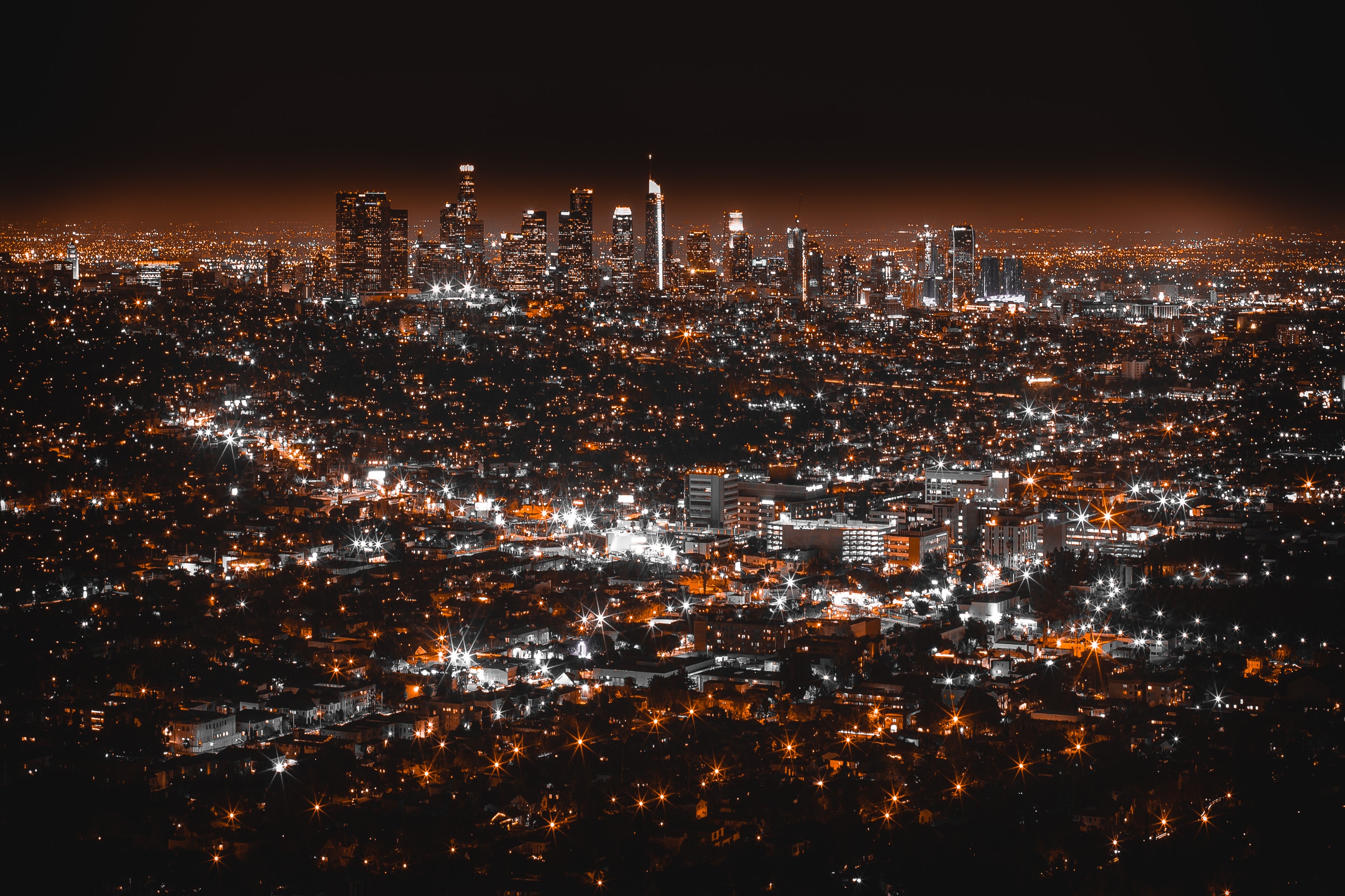 Бесплатное фото Ночной Лос-Анджелес