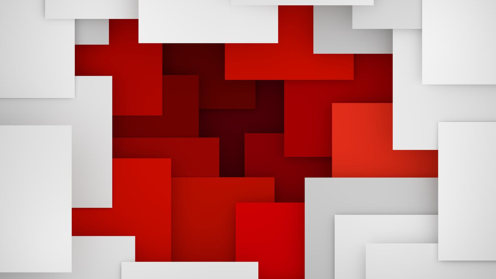 Красные и белые квадраты в 3д графике