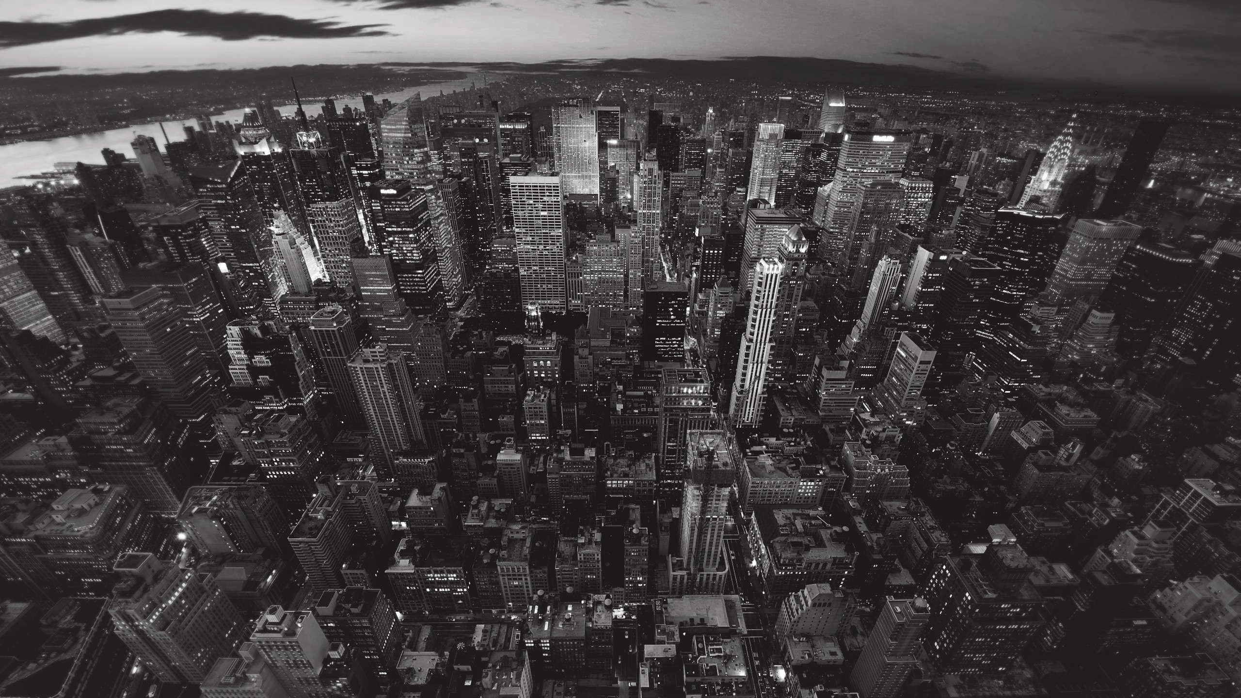 Фото бесплатно обои нью-йорк, черно-белый, крыши домов