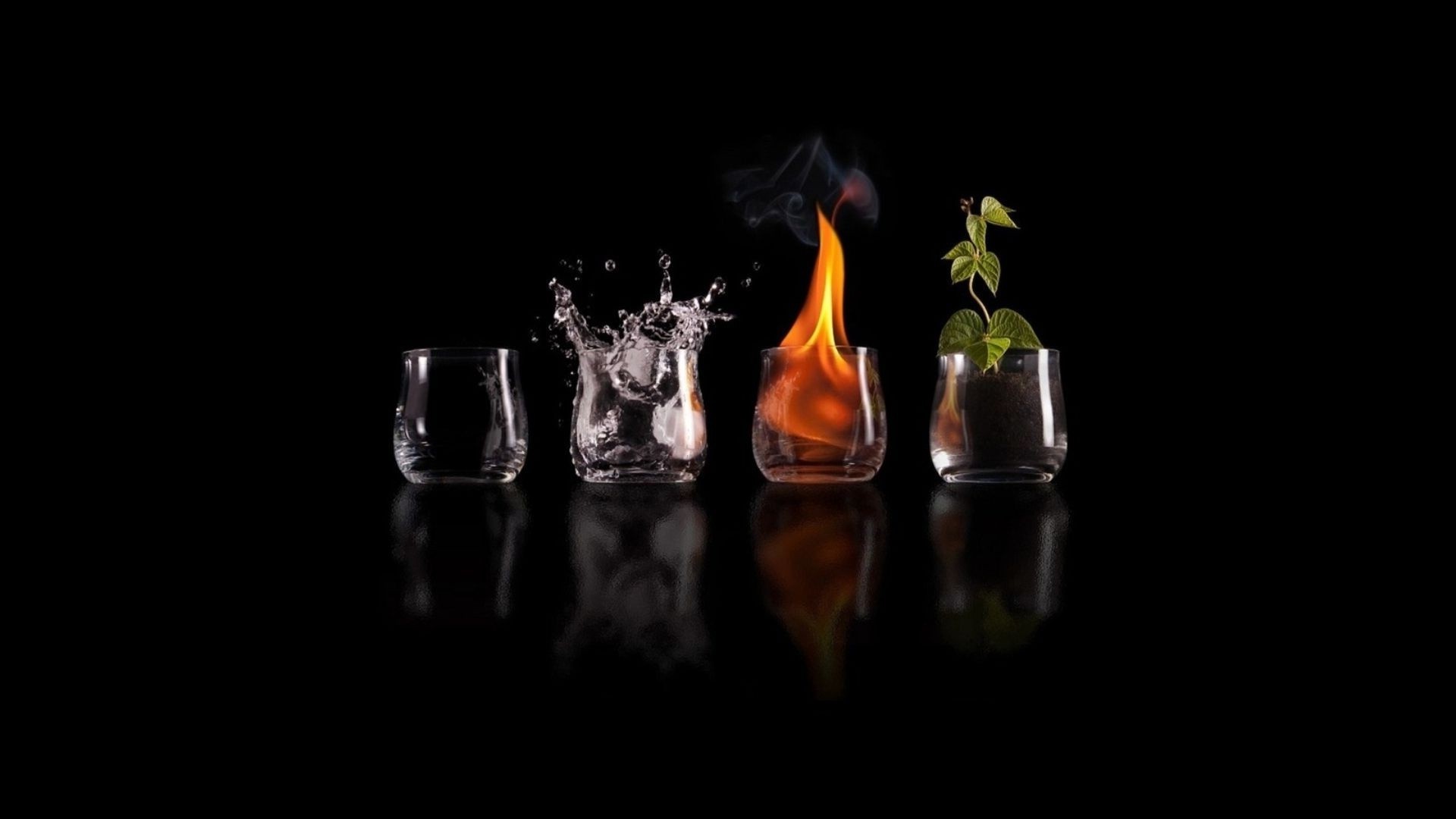 Wallpapers black drinking glass elements on the desktop