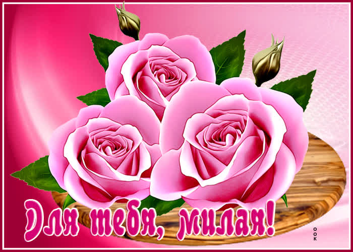 Открытка милая красивая картинка для тебя алые розы - бесплатные поздравления на Fonwall